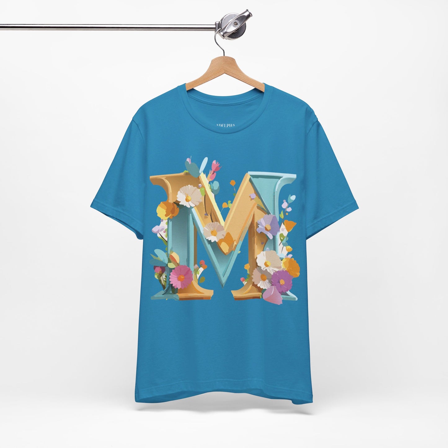 Natural Cotton Tee Shirt - Letters Collection - M Printify