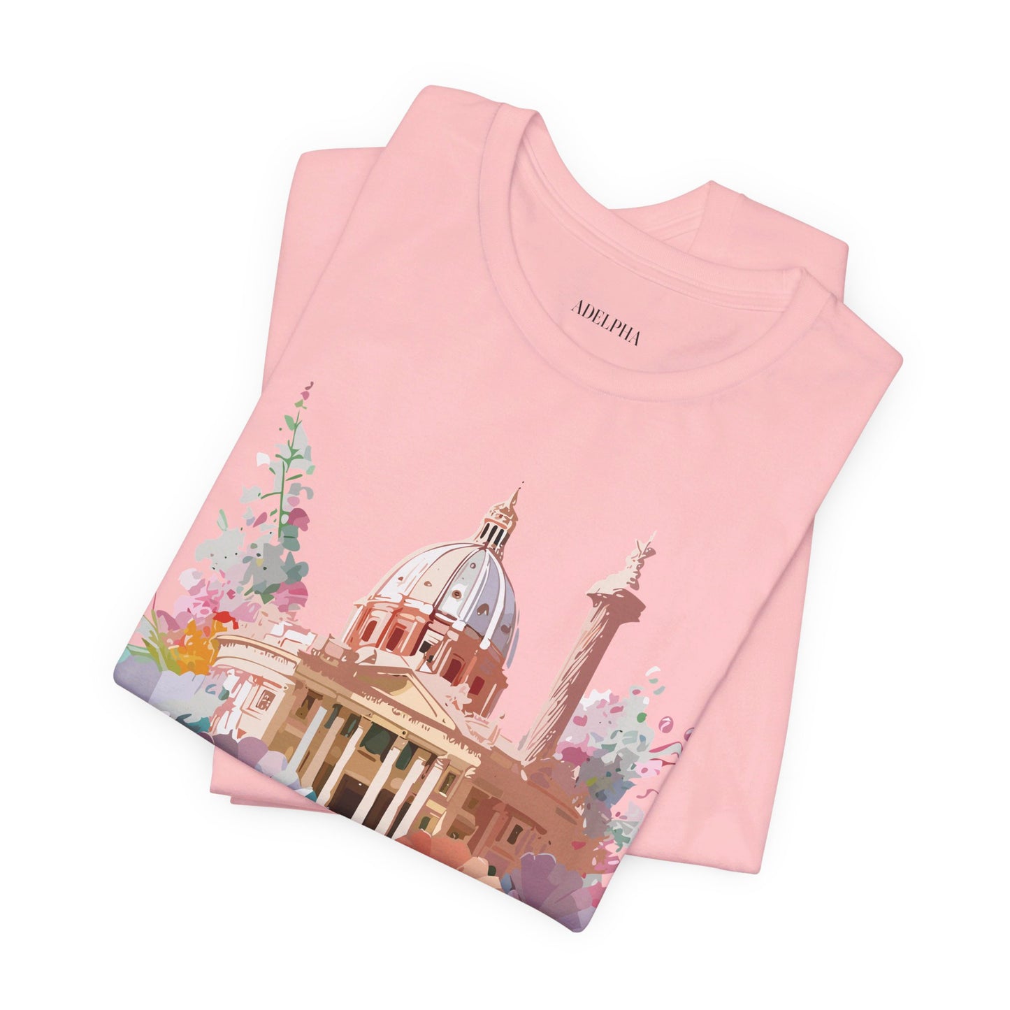 Natural Cotton Tee Shirt - Beautiful Places Collection - Rome Printify