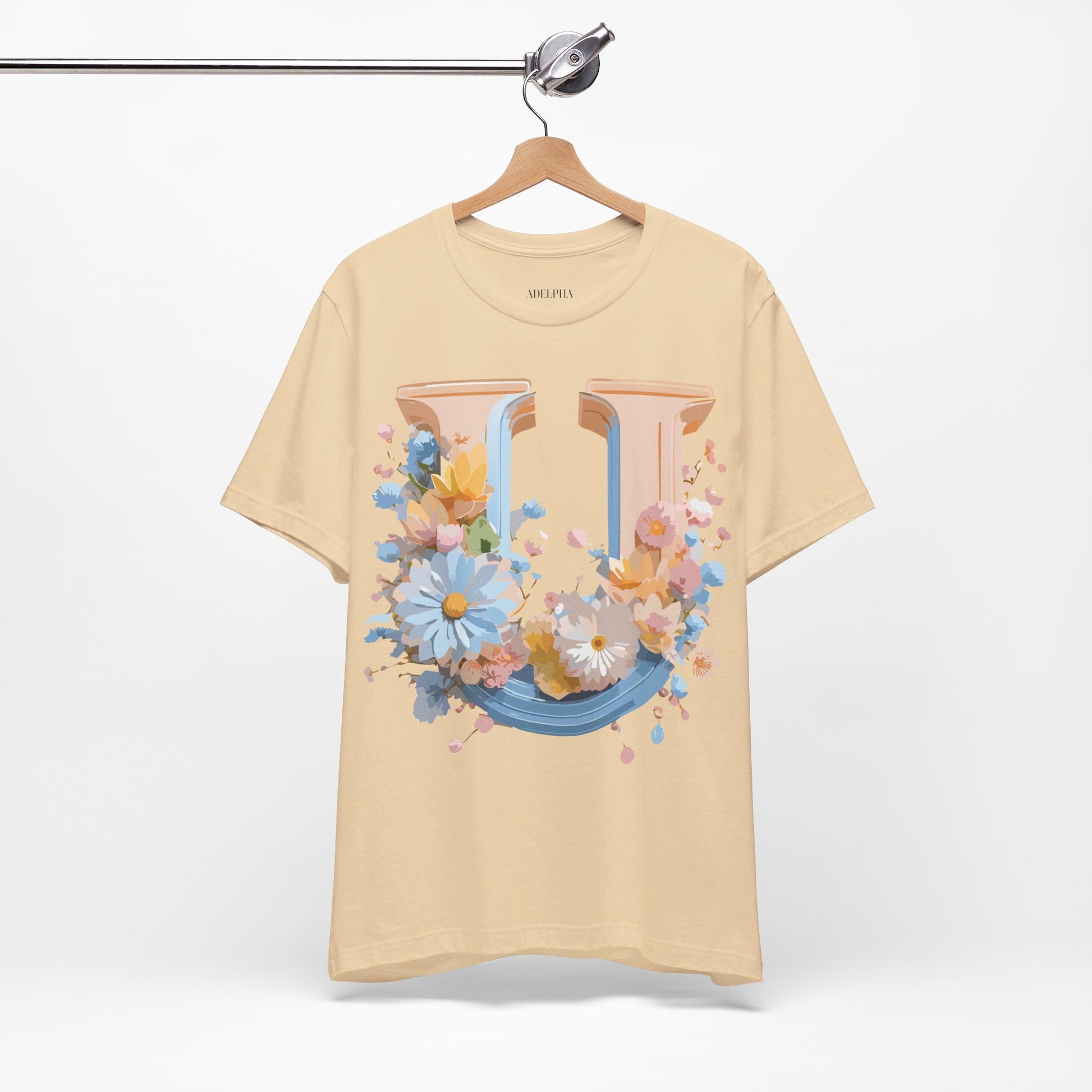 Natural Cotton Tee Shirt - Letters Collection - U Printify