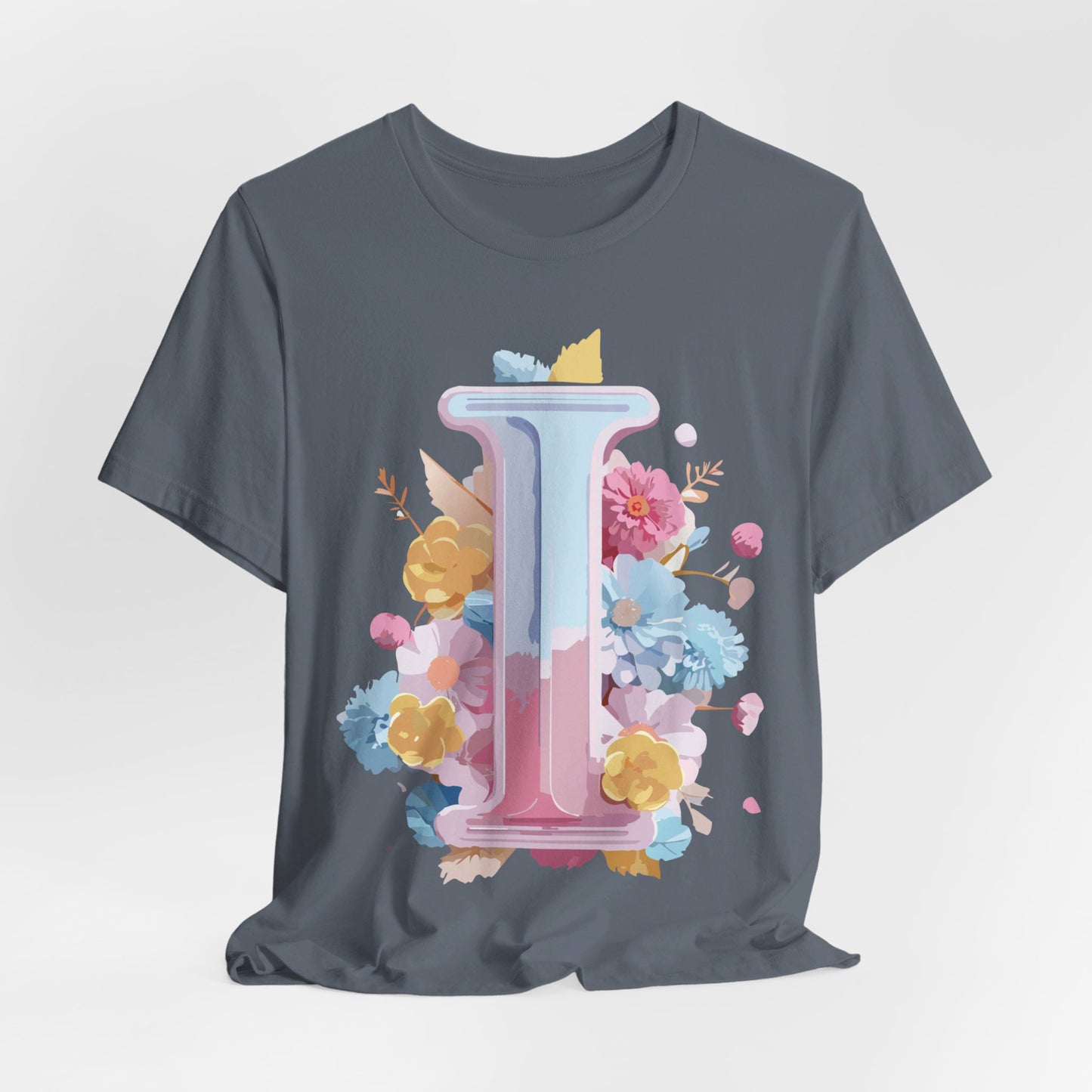Natural Cotton Tee Shirt - Letters Collection - I Printify