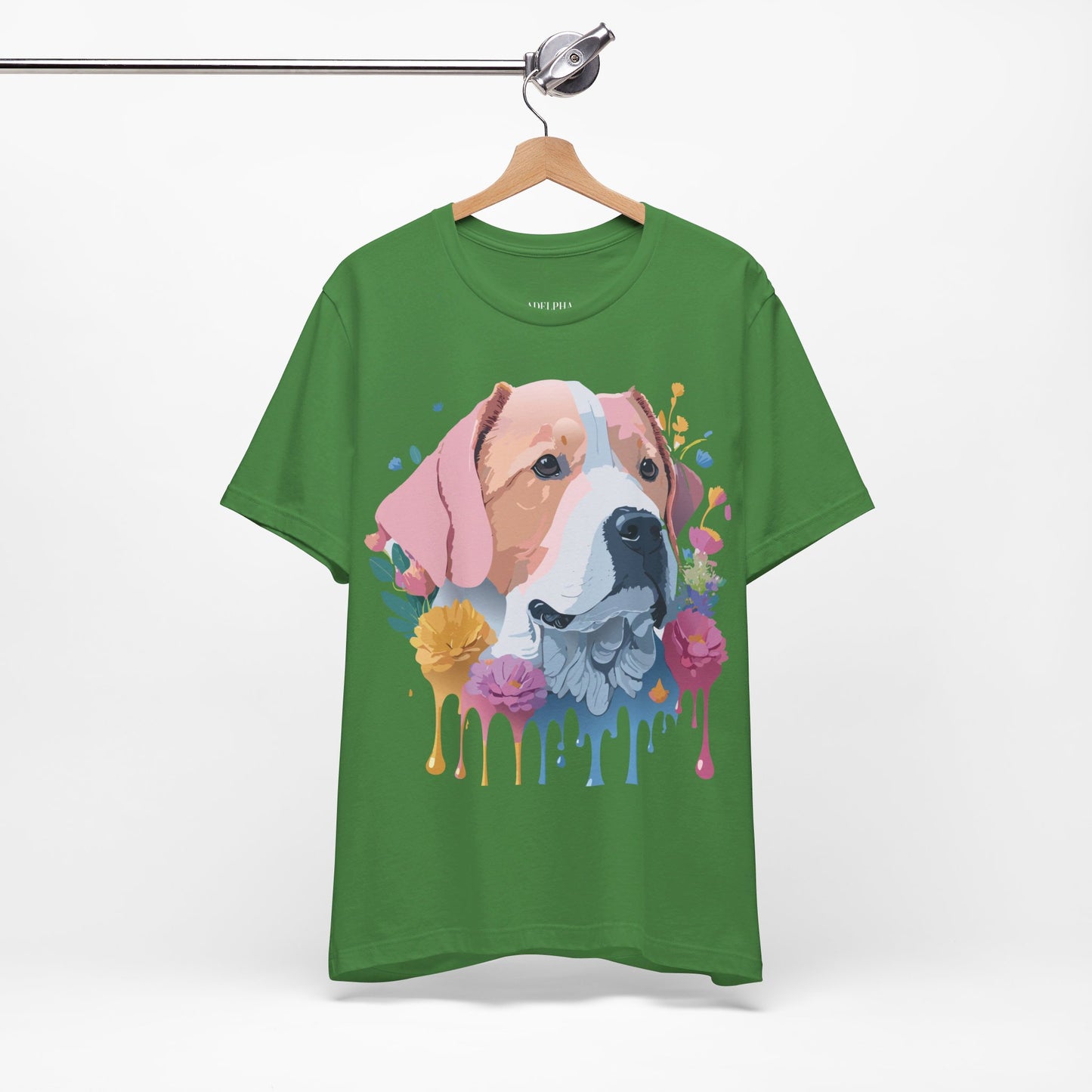 Natural Cotton Tee Shirt with Dog Printify