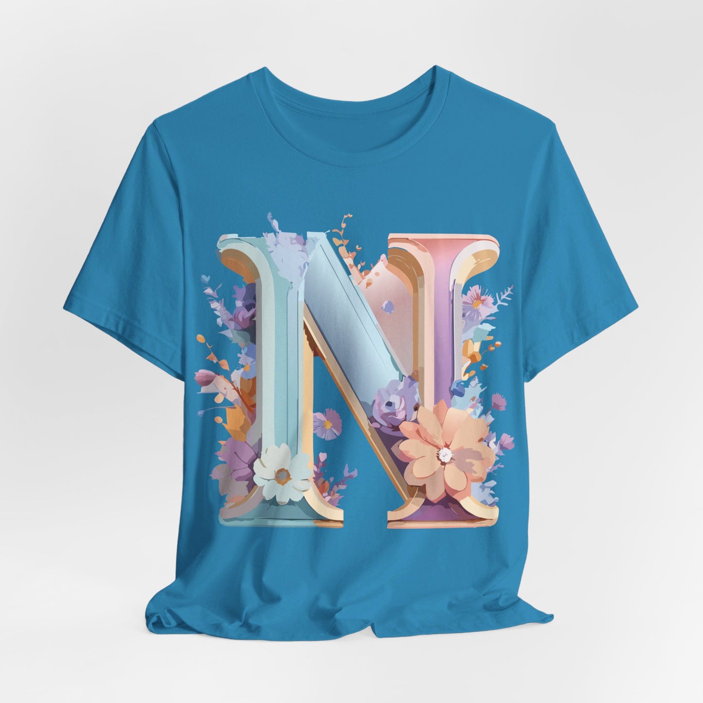 Natural Cotton Tee Shirt - Letters Collection - N Printify