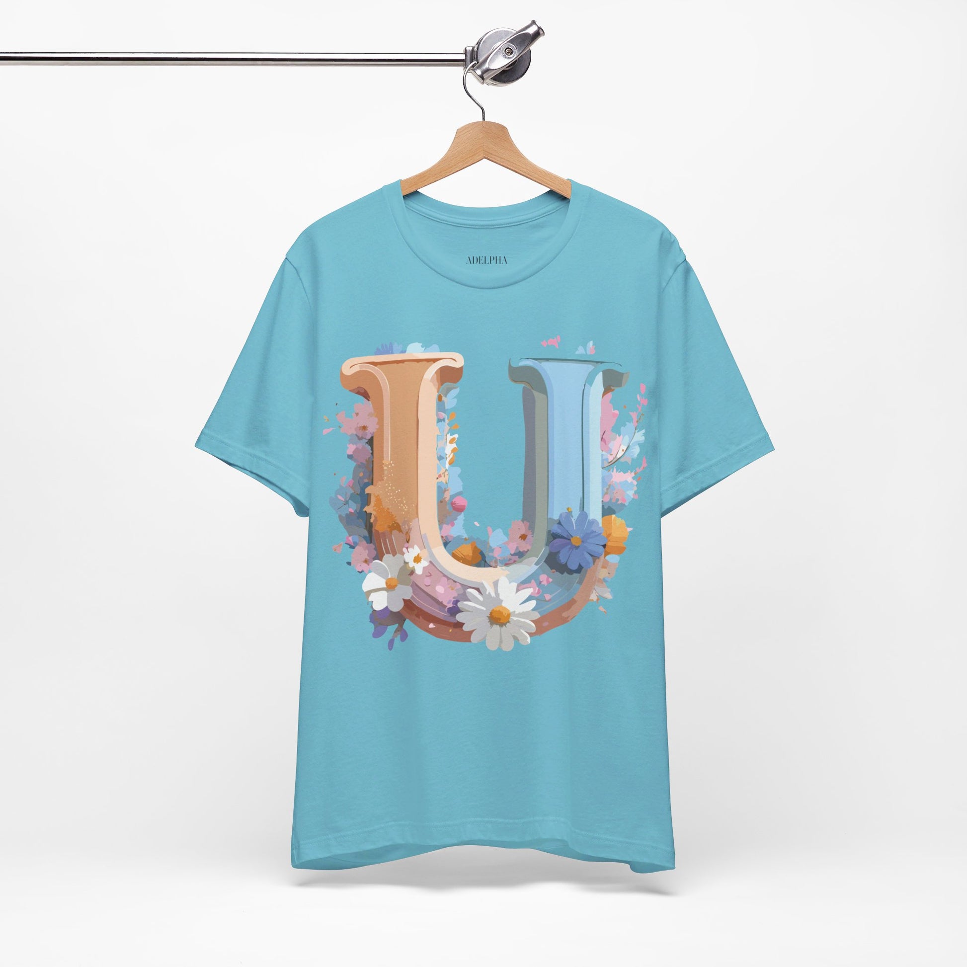 Natural Cotton Tee Shirt - Letters Collection - U Printify