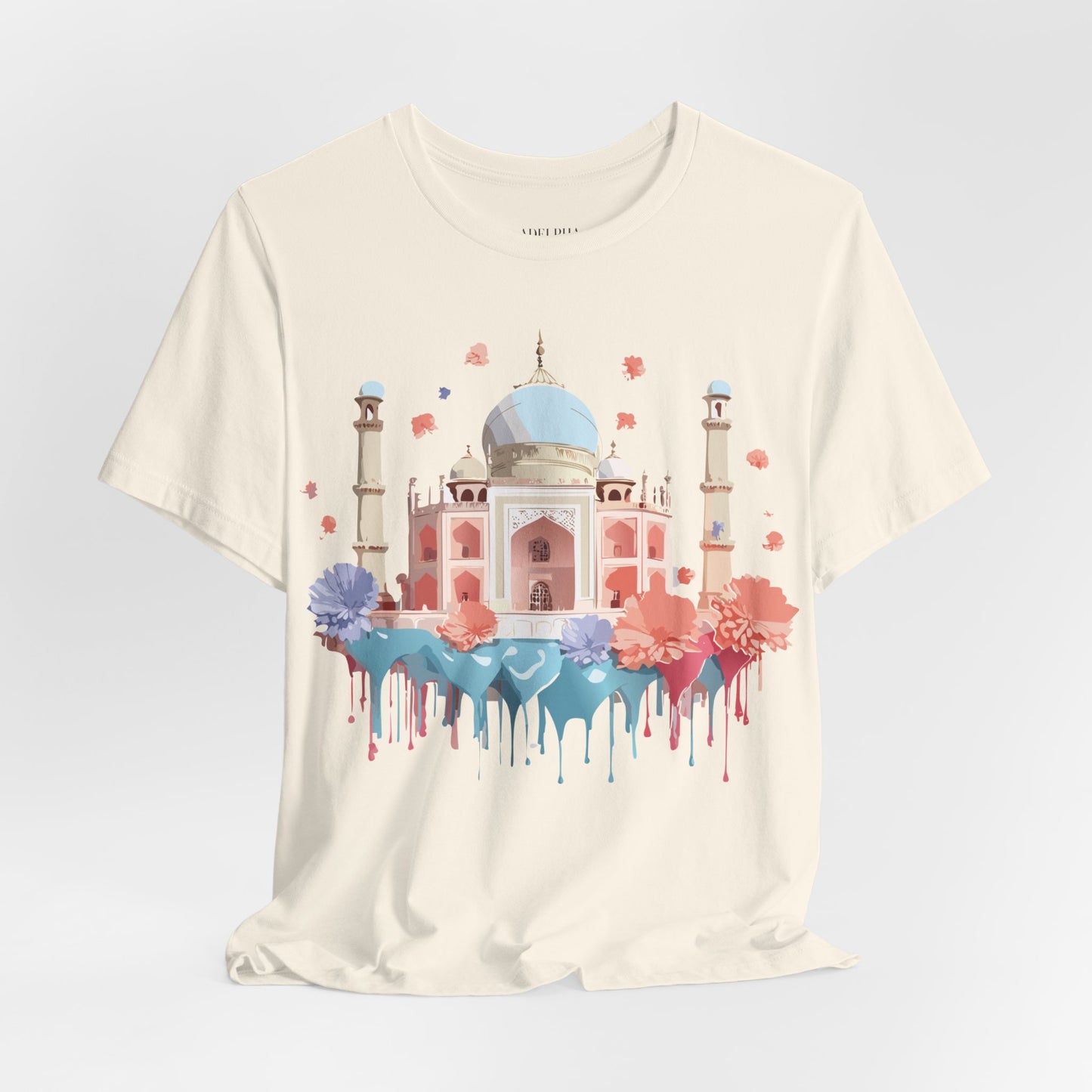 Natural Cotton Tee Shirt - Taj Mahal, India Printify