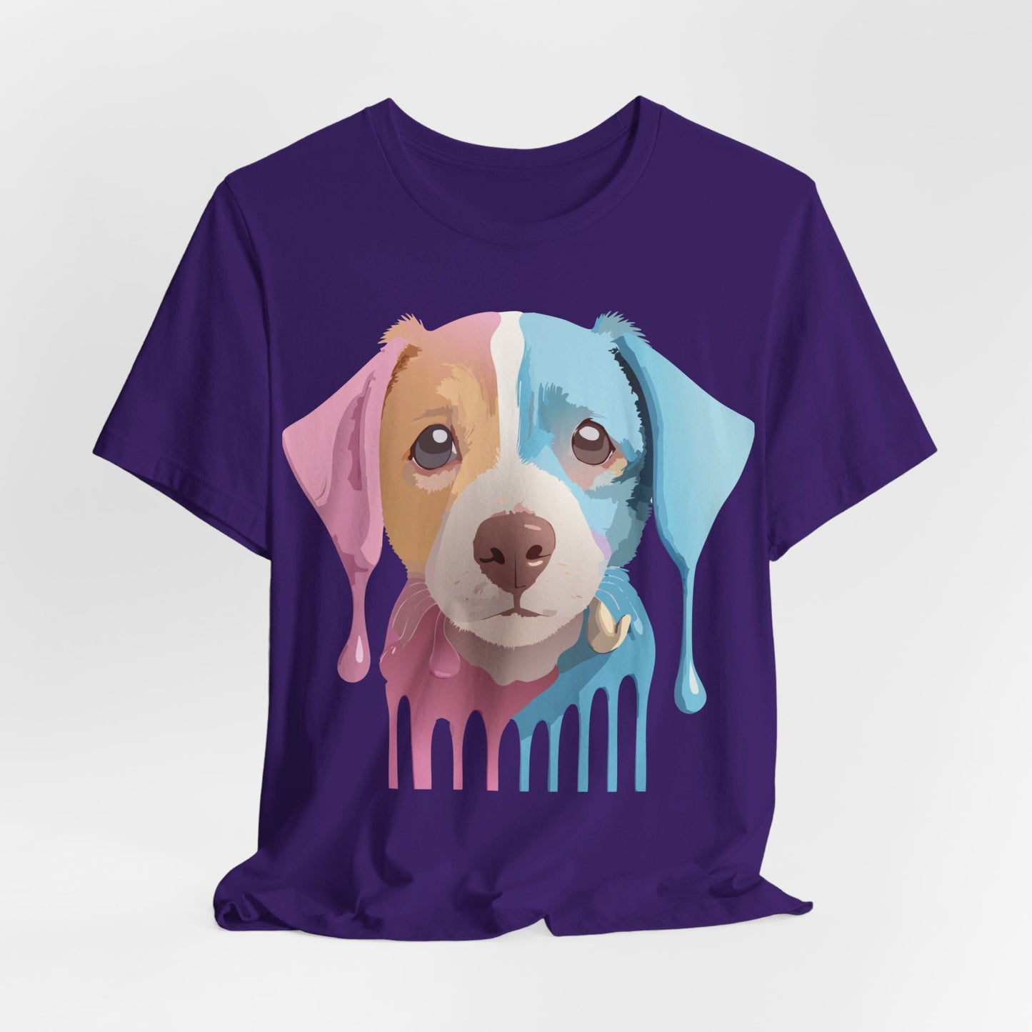 Natural Cotton Tee Shirt with Dog Printify