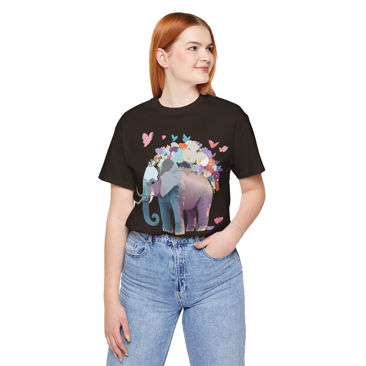 Natural Cotton Tee Shirt with Elephant Printify