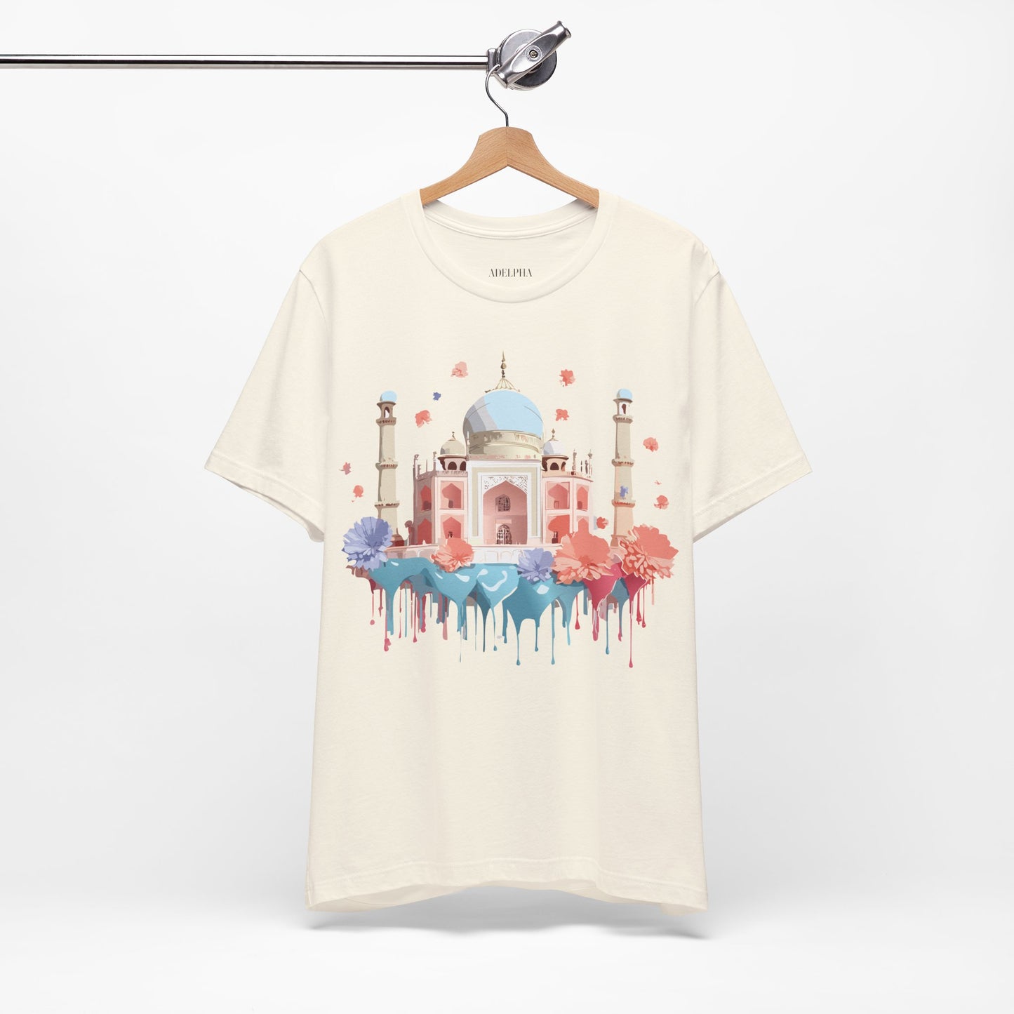 Natural Cotton Tee Shirt - Taj Mahal, India Printify