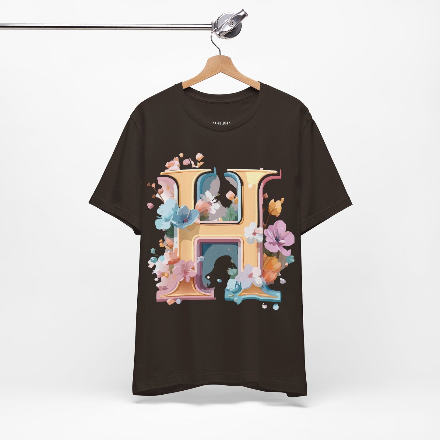Natural Cotton Tee Shirt - Letters Collection - H Printify