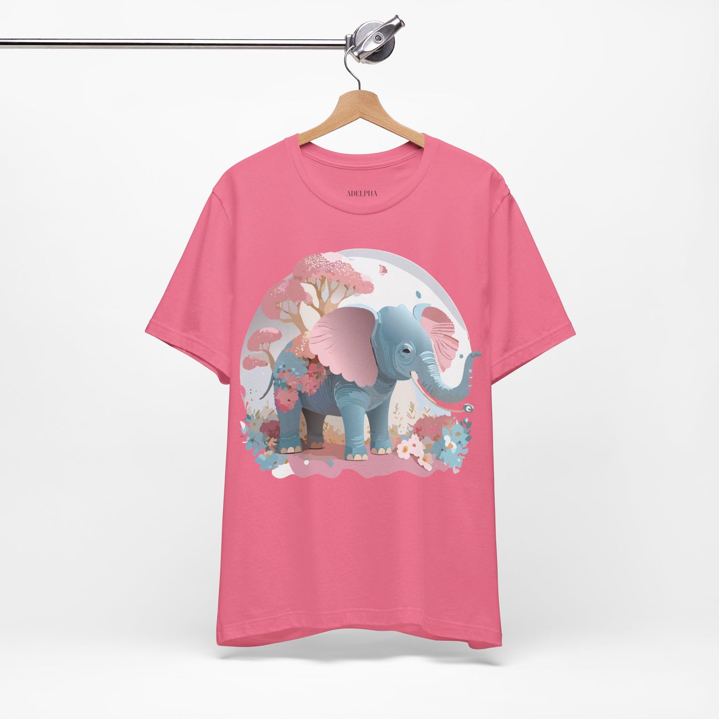 Natural Cotton Tee Shirt with Elephant Printify