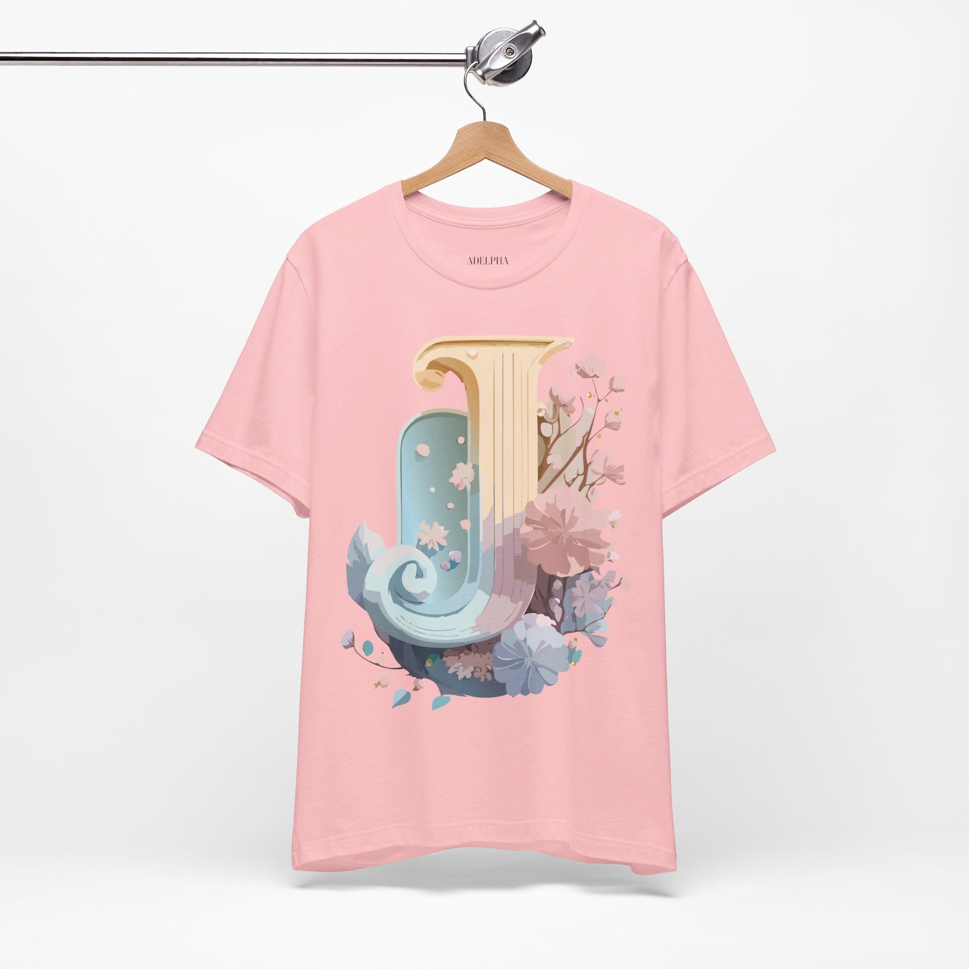 Natural Cotton Tee Shirt - Letters Collection - J Printify