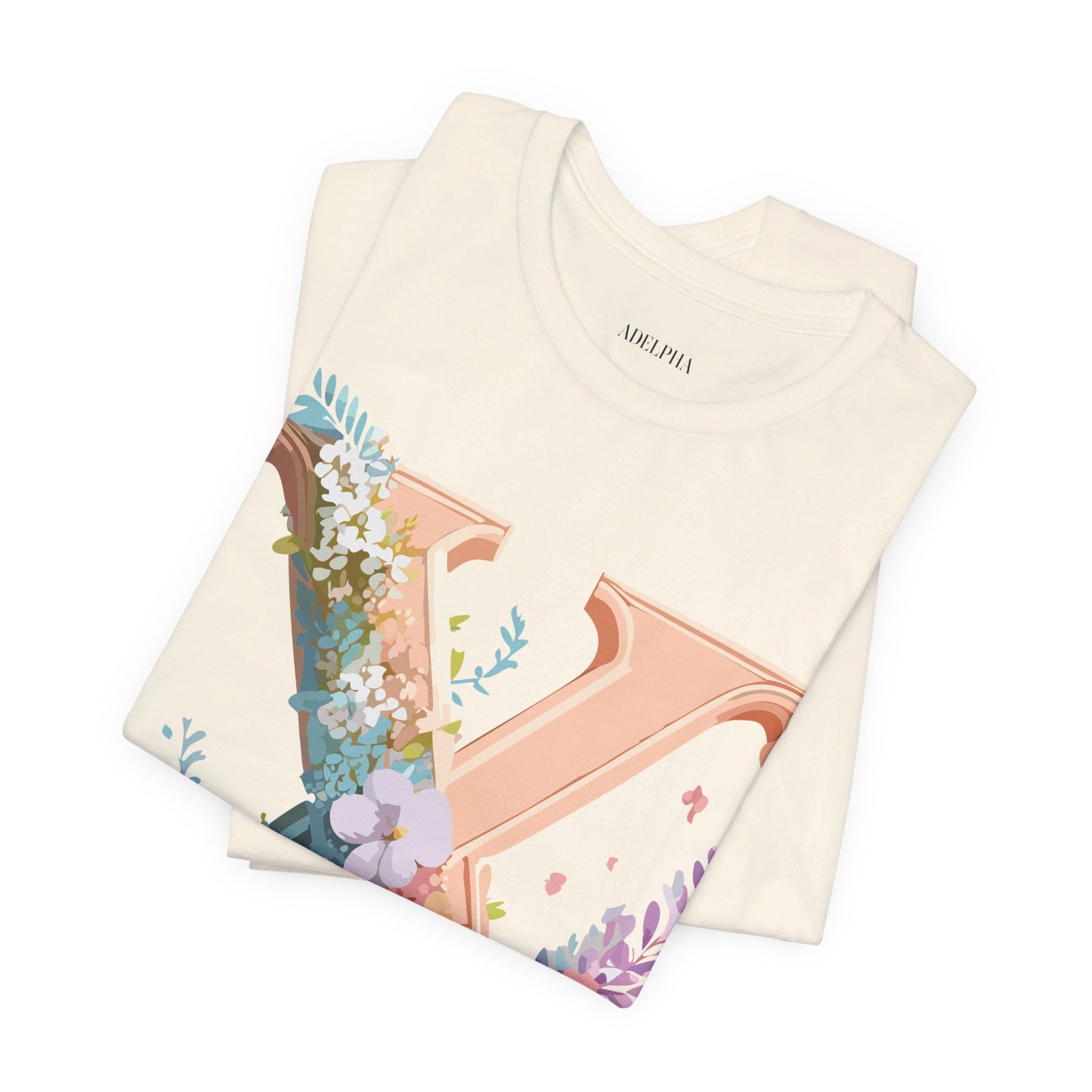 Natural Cotton Tee Shirt - Letters Collection - X Printify