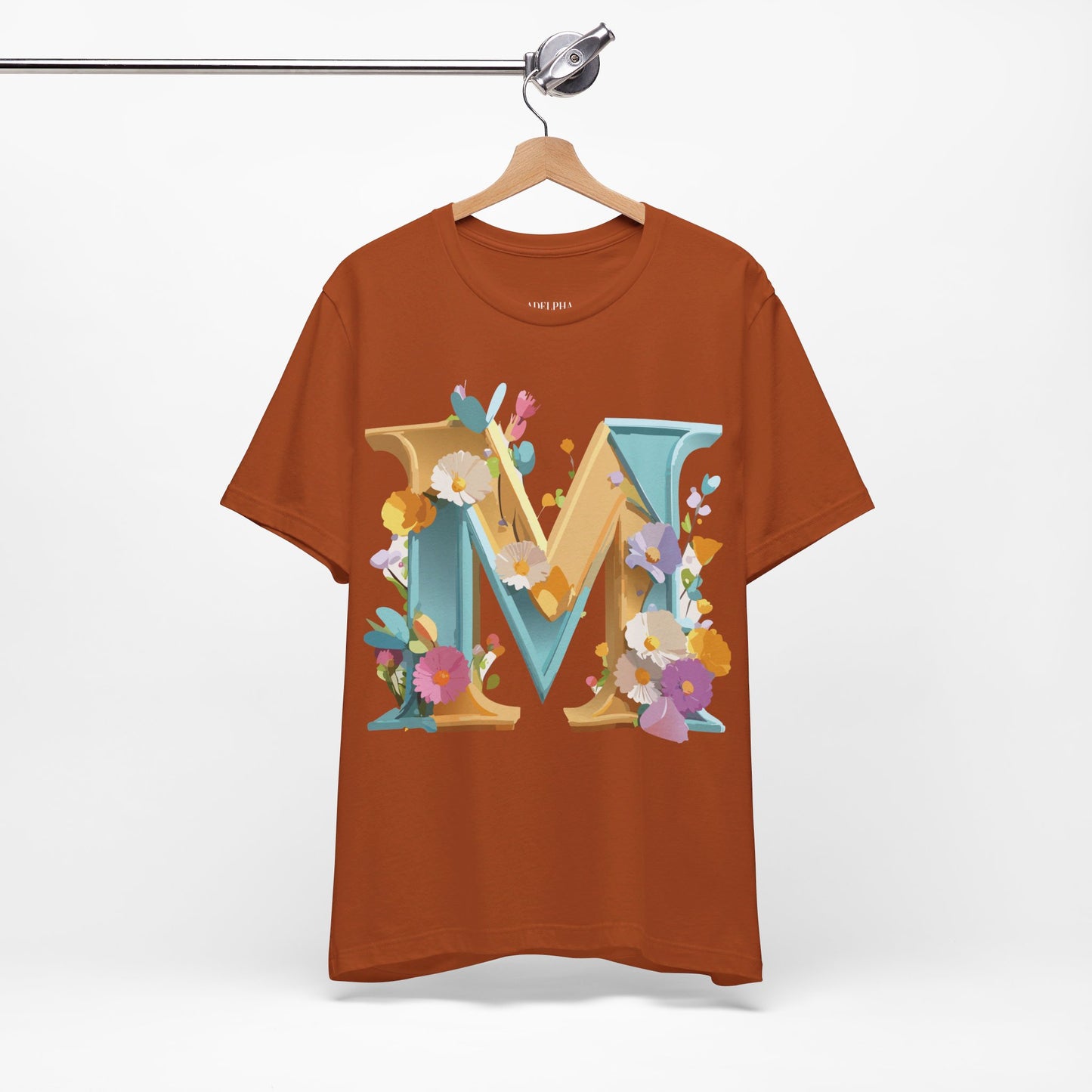 Natural Cotton Tee Shirt - Letters Collection - M Printify