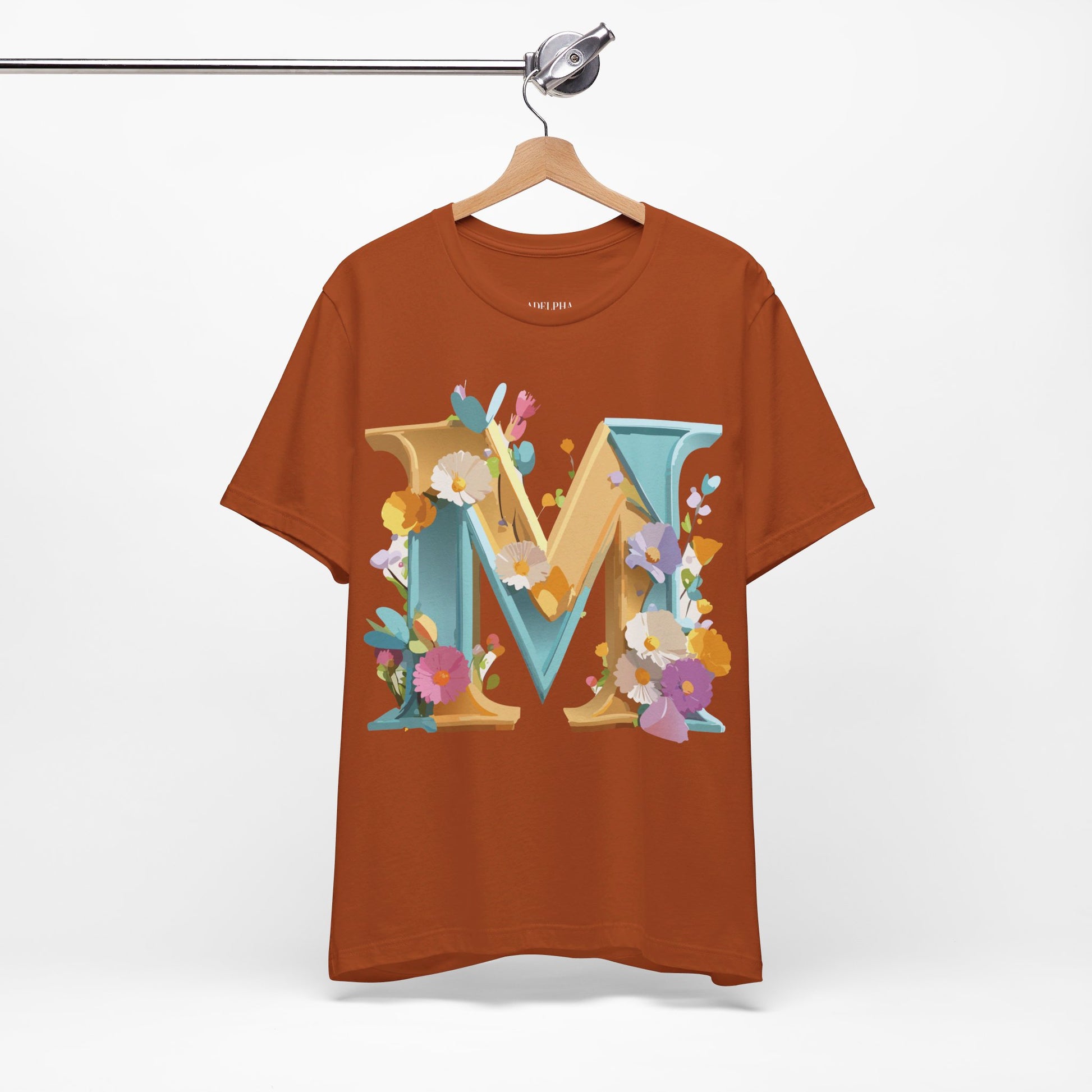 Natural Cotton Tee Shirt - Letters Collection - M Printify