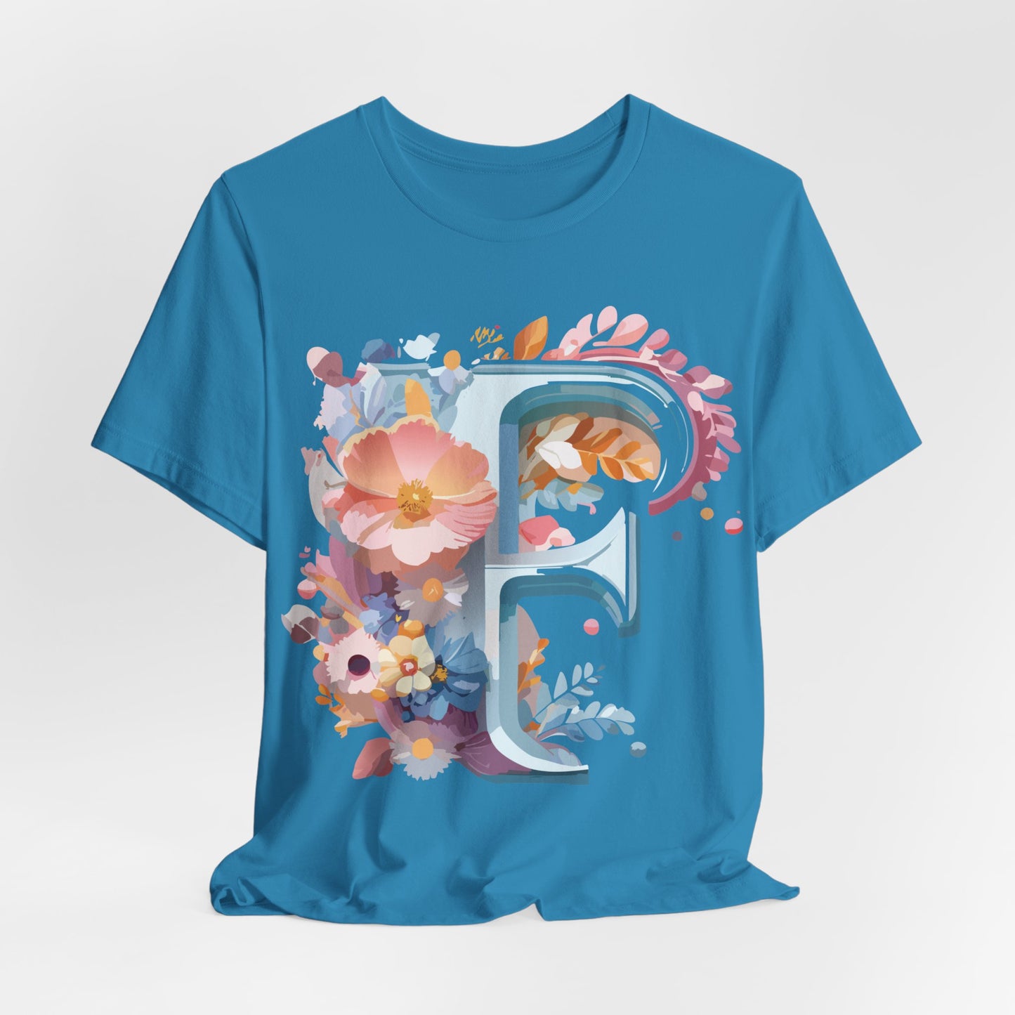 Natural Cotton Tee Shirt - Letters Collection - F Printify