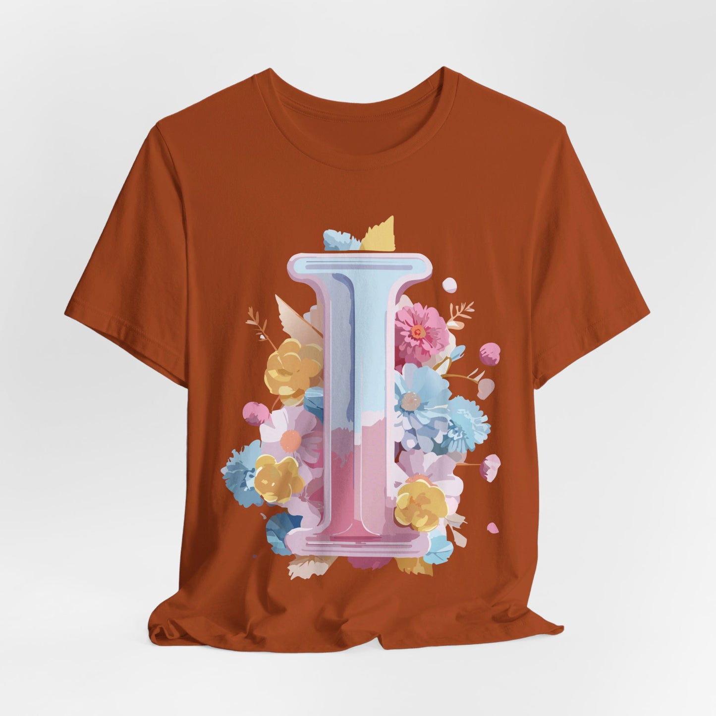 Natural Cotton Tee Shirt - Letters Collection - I Printify