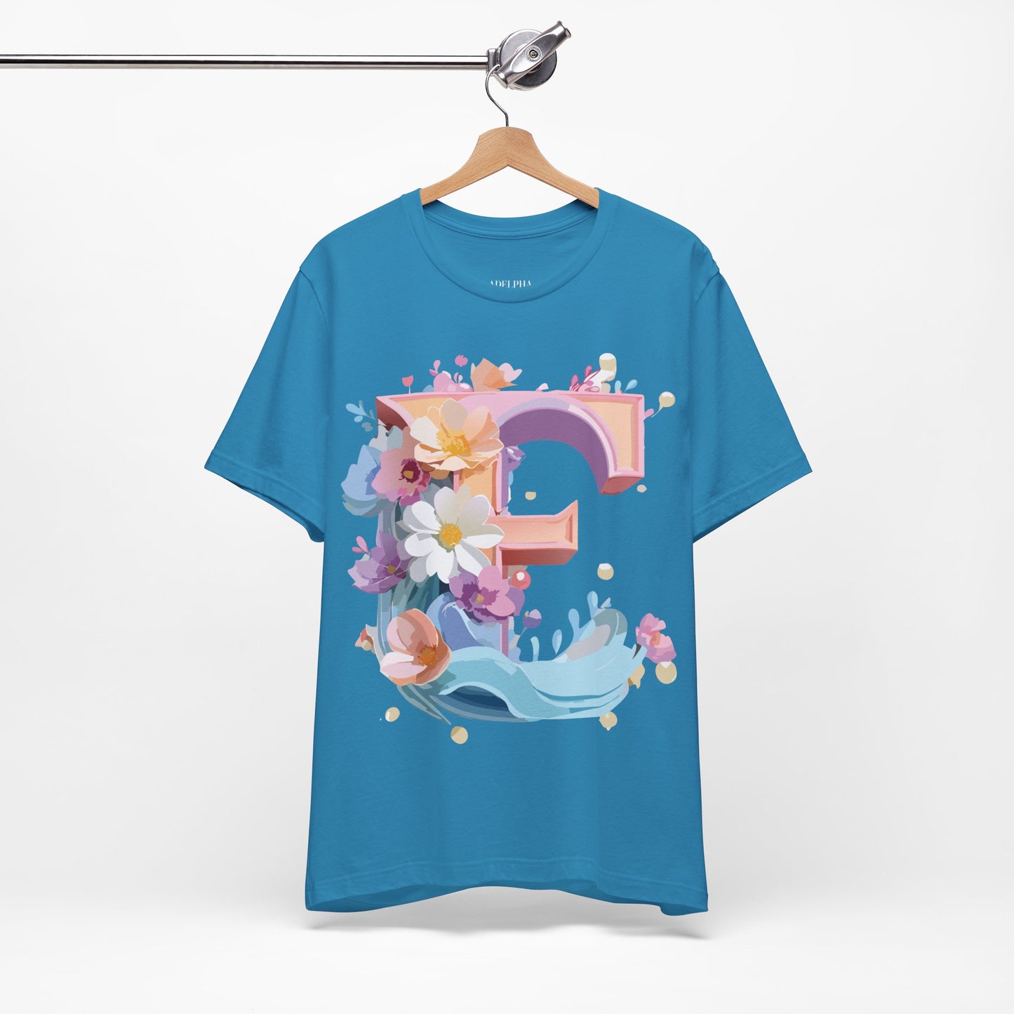 Natural Cotton Tee Shirt - Letters Collection - E Printify