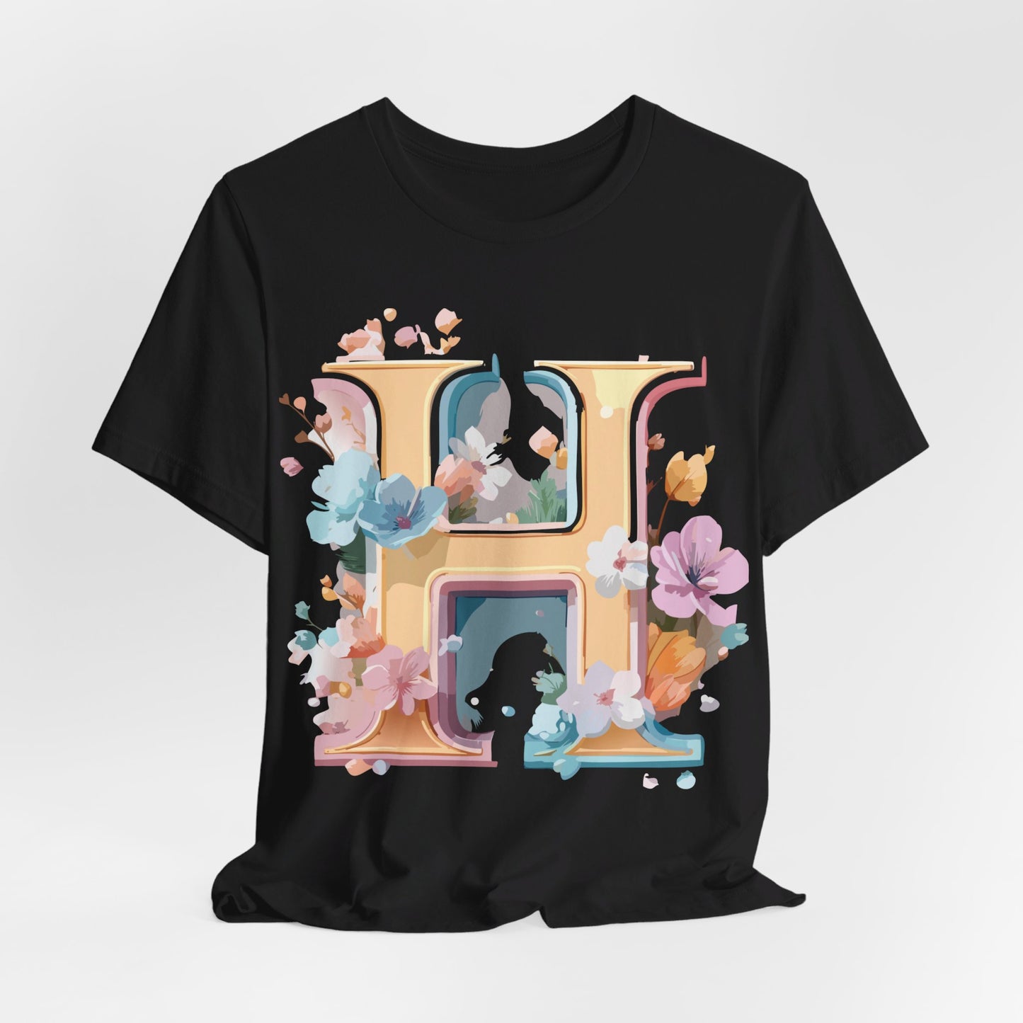 Natural Cotton Tee Shirt - Letters Collection - H Printify