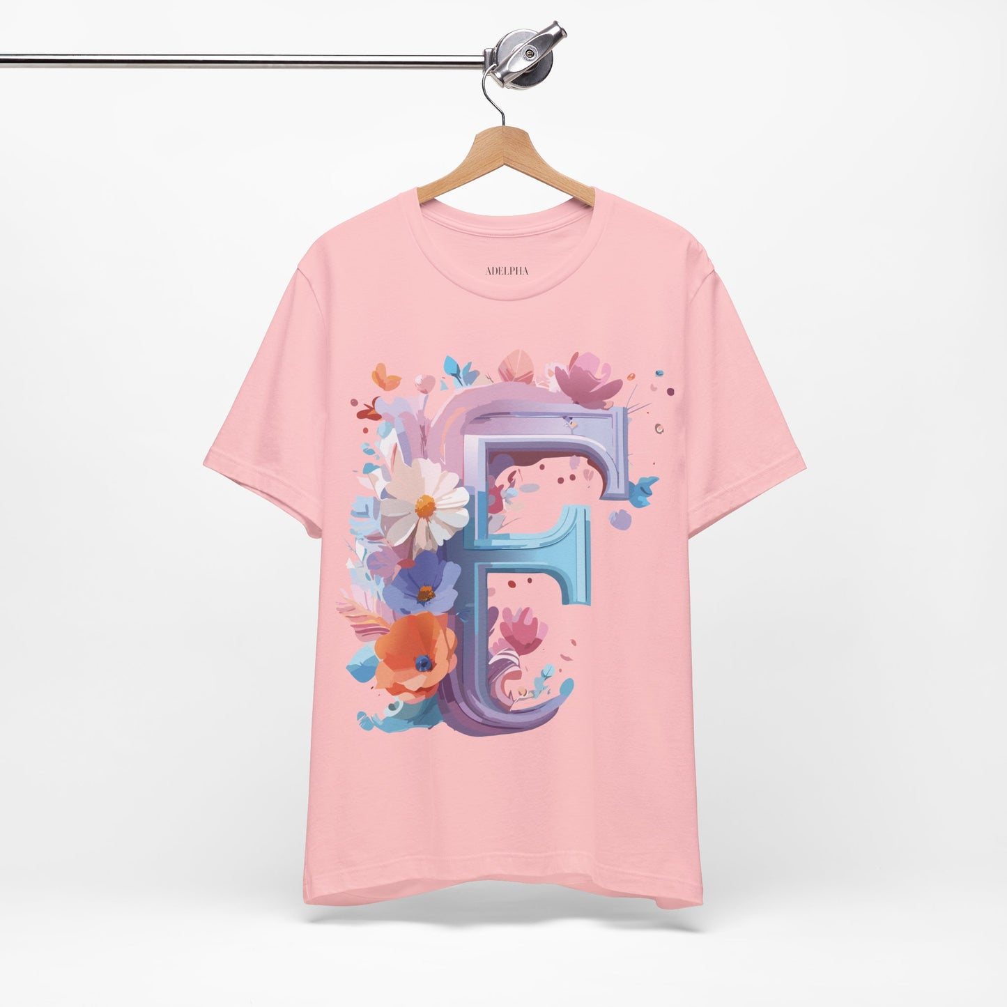 Natural Cotton Tee Shirt - Letters Collection - F Printify