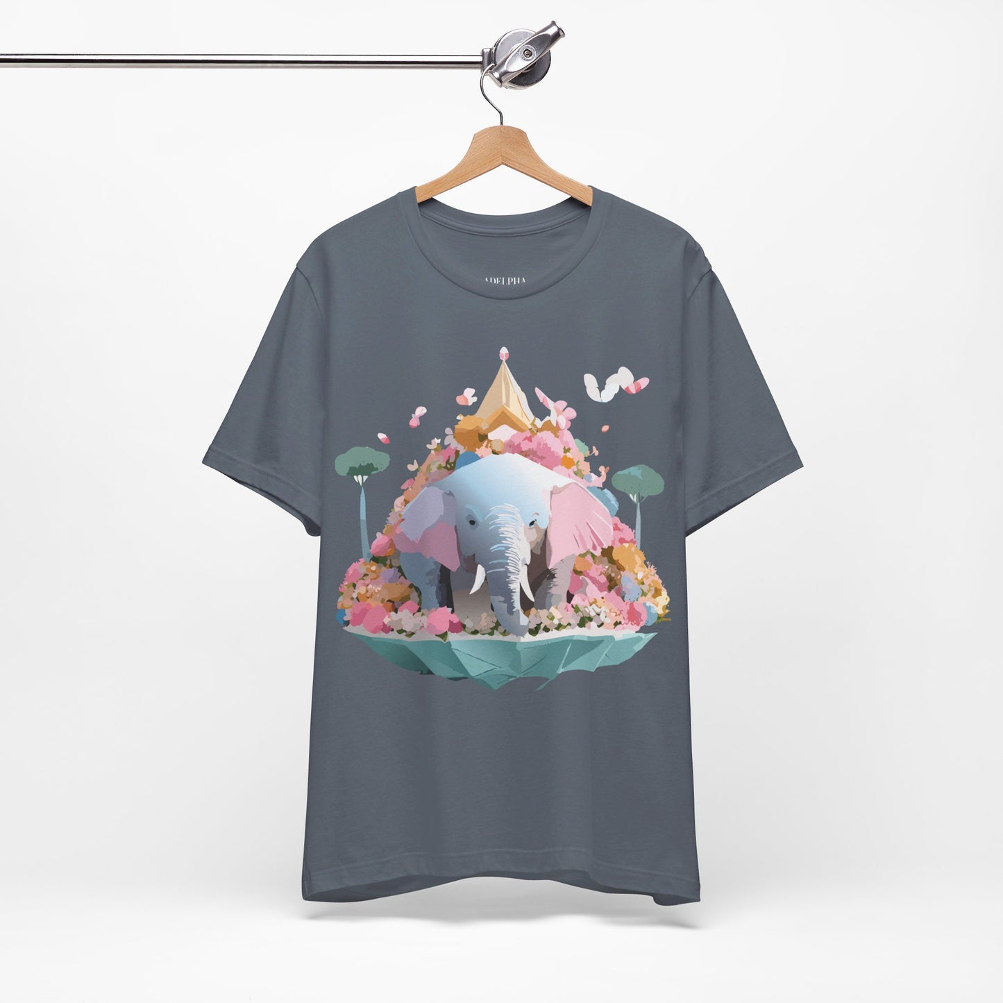 Natural Cotton Tee Shirt with Elephant Printify