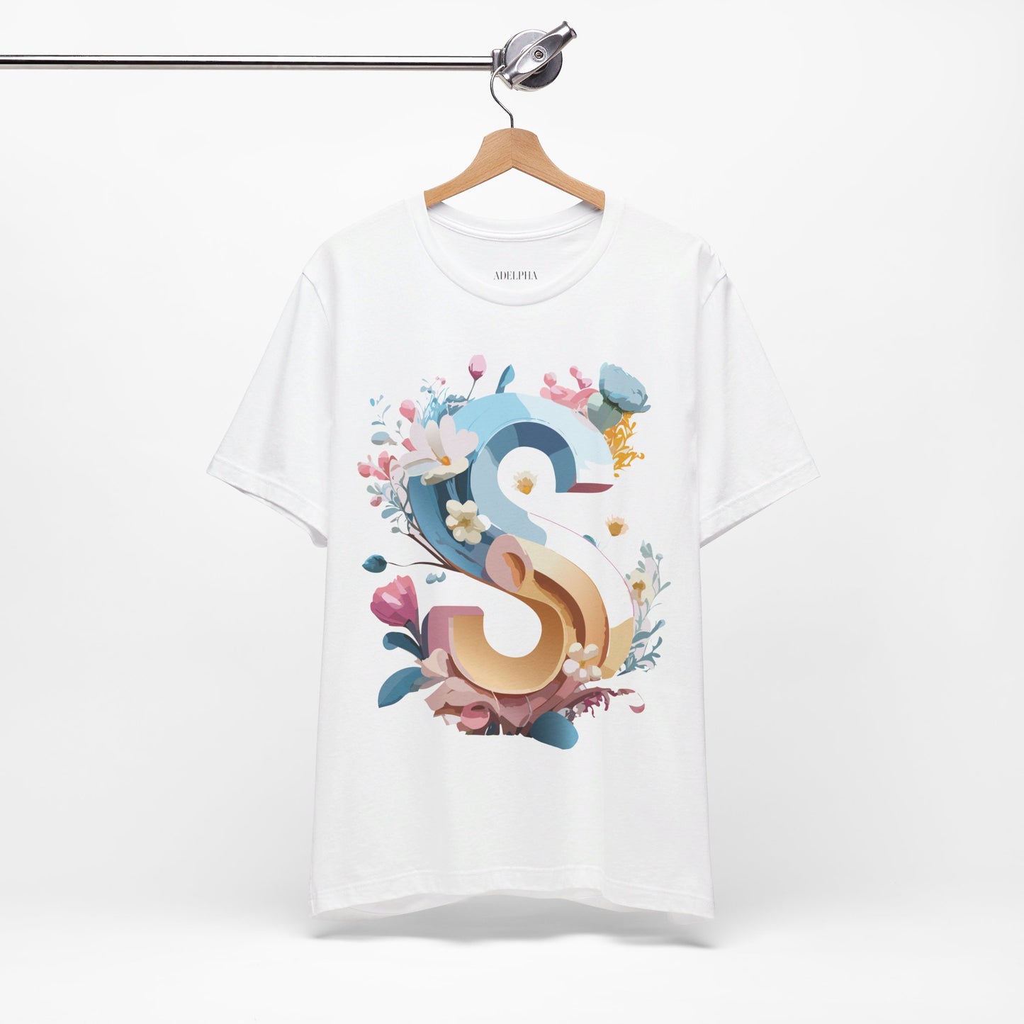 Natural Cotton Tee Shirt - Letters Collection - S Printify