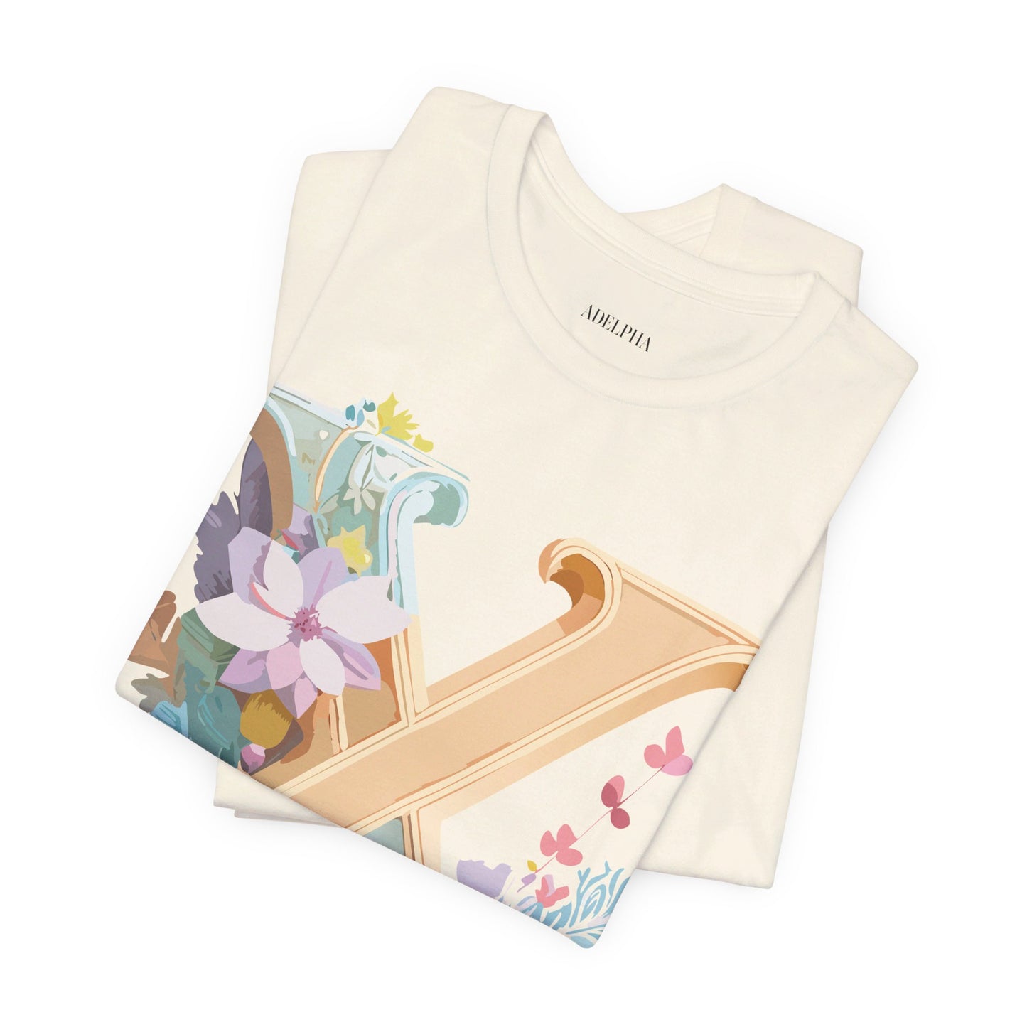 Natural Cotton Tee Shirt - Letters Collection - X Printify