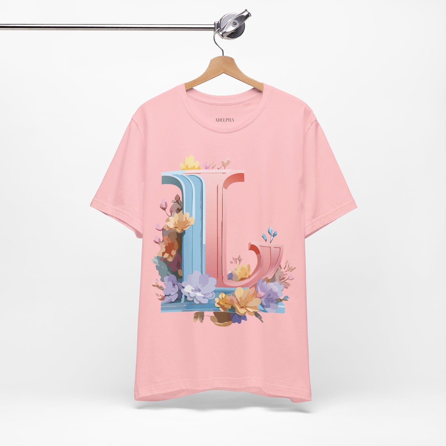 Natural Cotton Tee Shirt - Letters Collection - L Printify