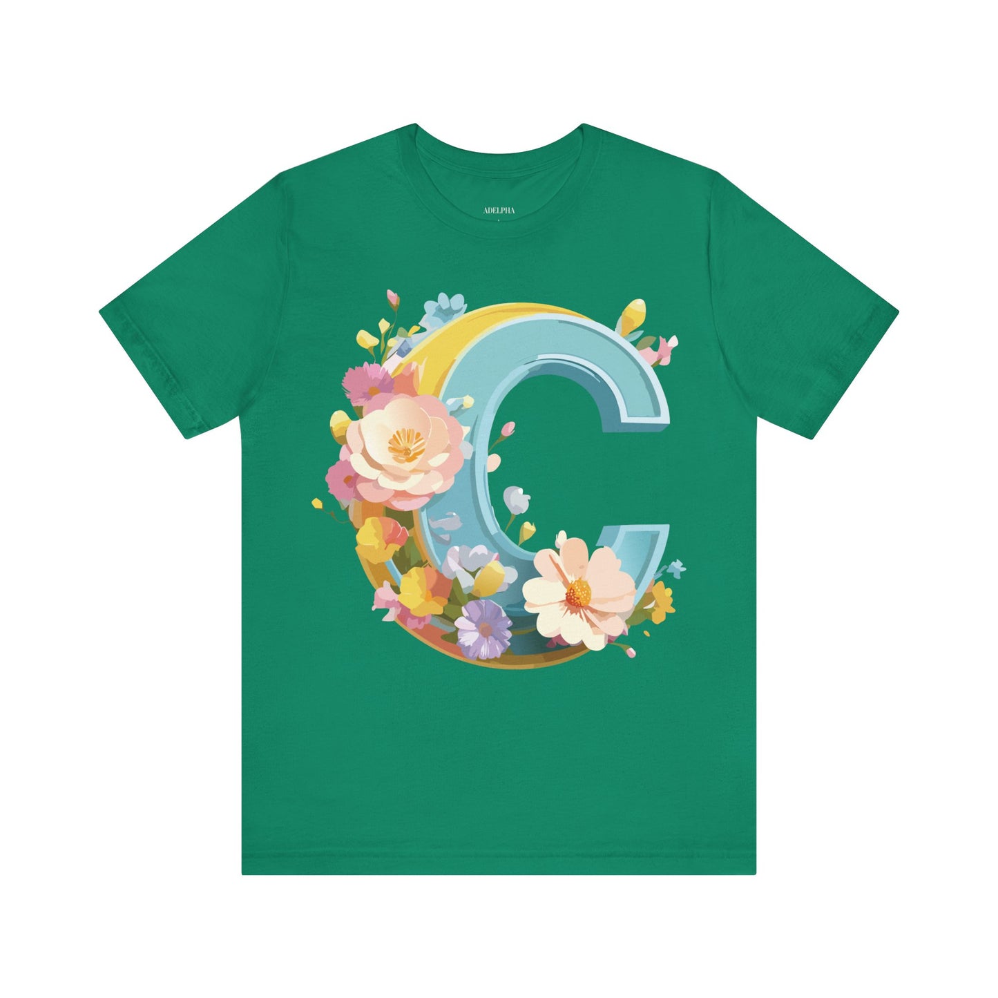 Natural Cotton Tee Shirt - Letters Collection - C Printify