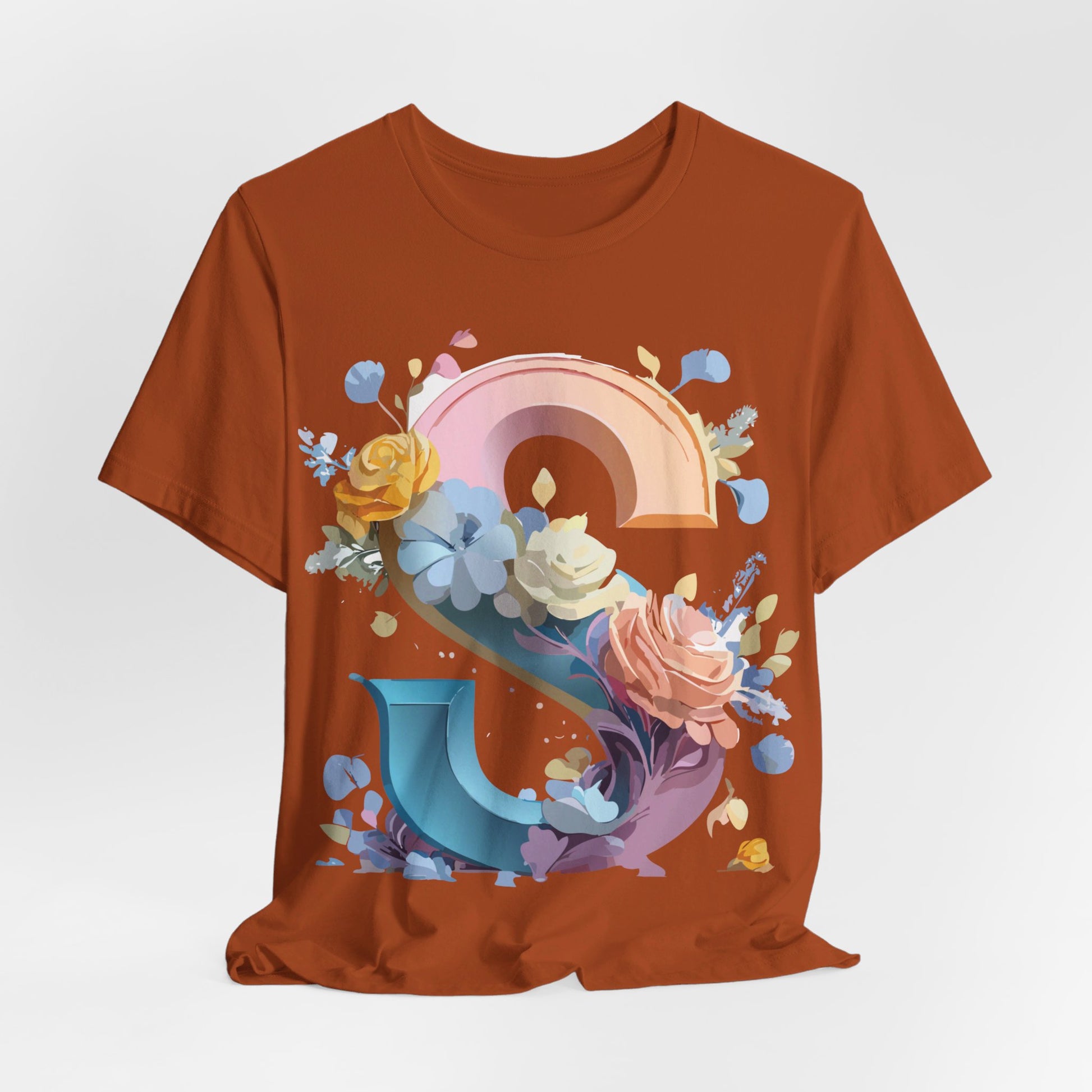 Natural Cotton Tee Shirt - Letters Collection - S Printify