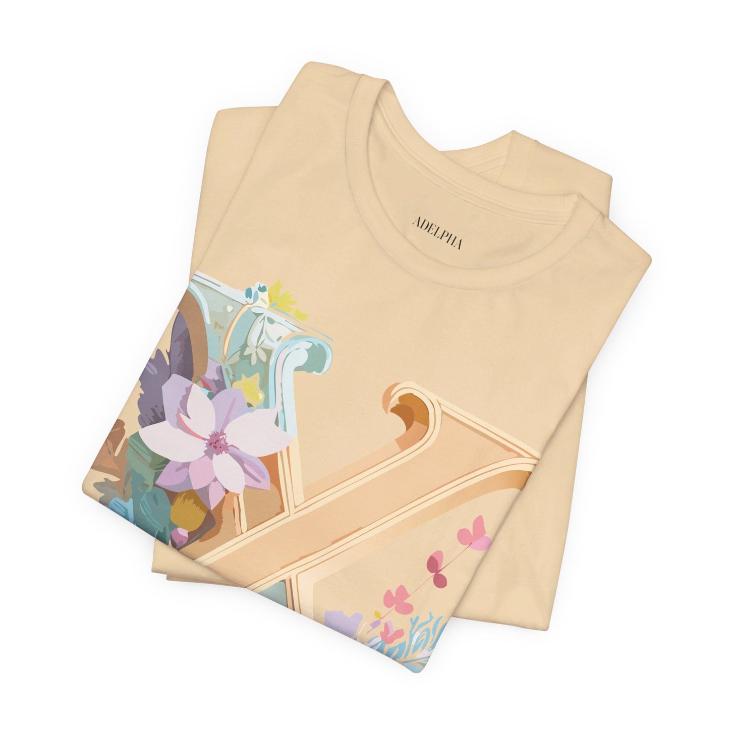 Natural Cotton Tee Shirt - Letters Collection - X Printify