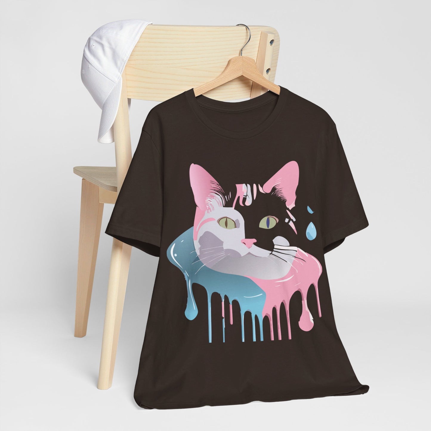 Natural Cotton Tee Shirt with Cat Printify