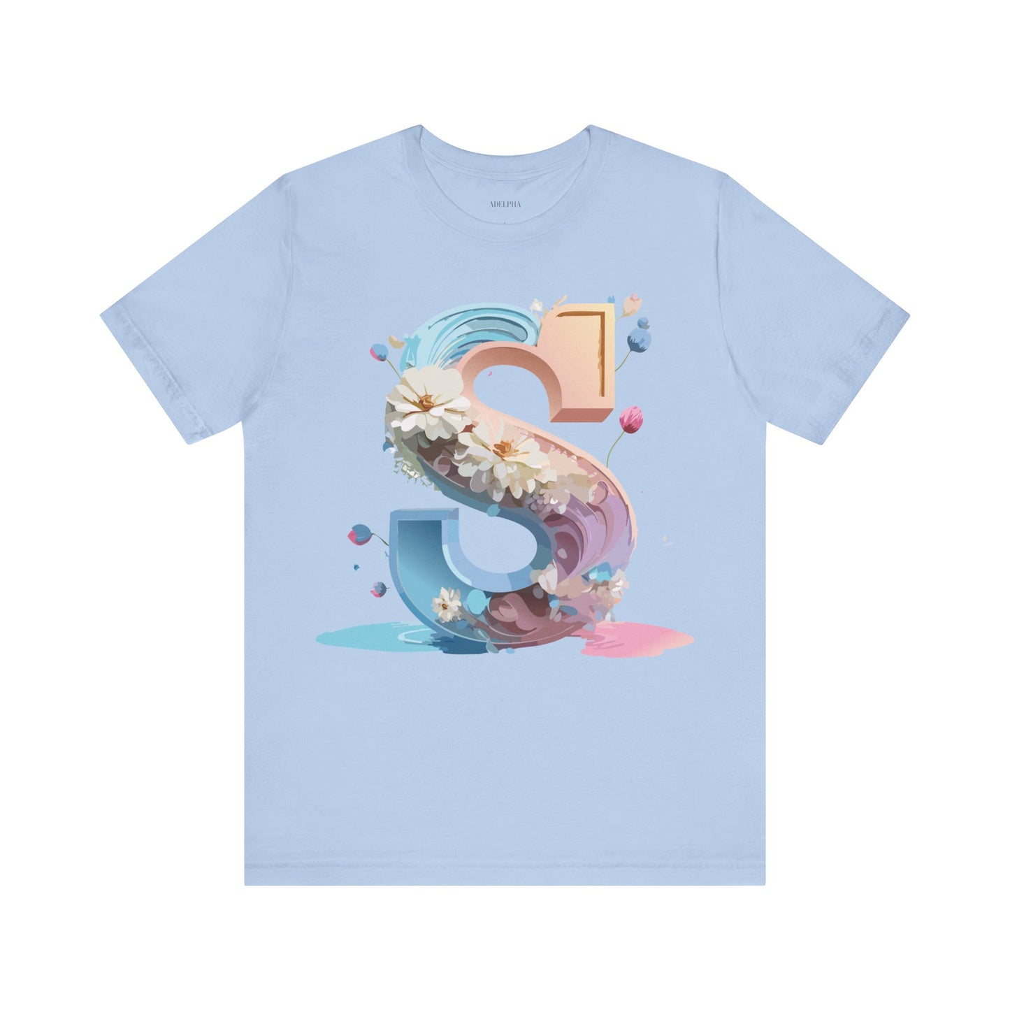 Natural Cotton Tee Shirt - Letters Collection - S Printify