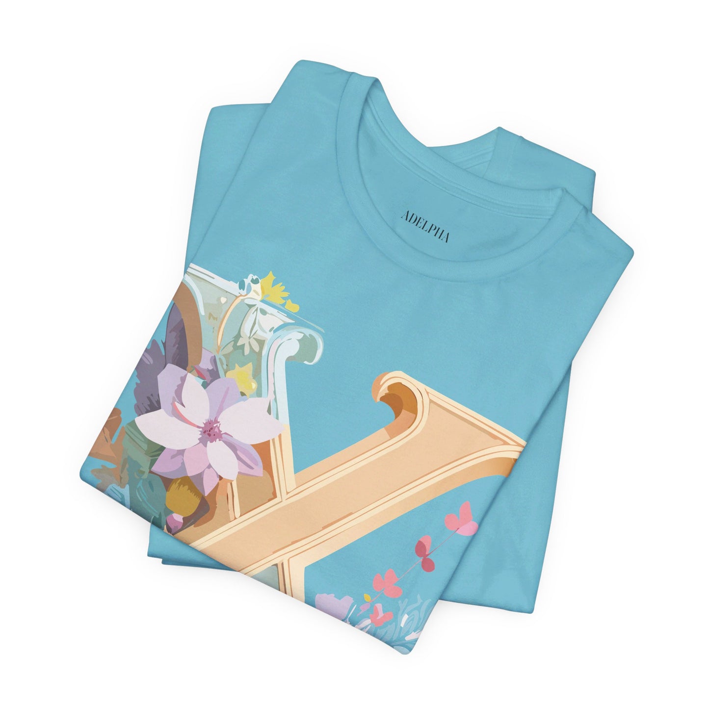 Natural Cotton Tee Shirt - Letters Collection - X Printify