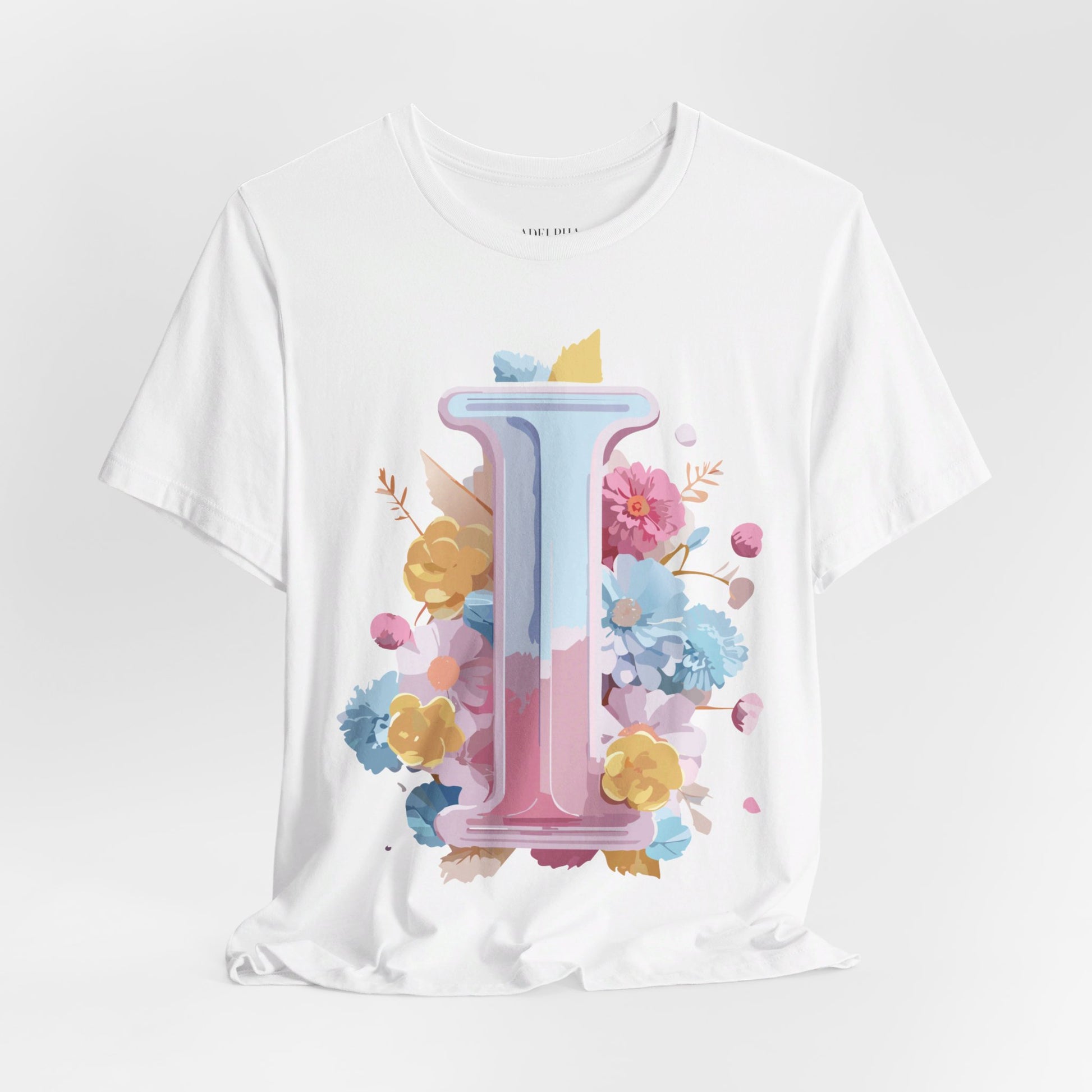 Natural Cotton Tee Shirt - Letters Collection - I Printify