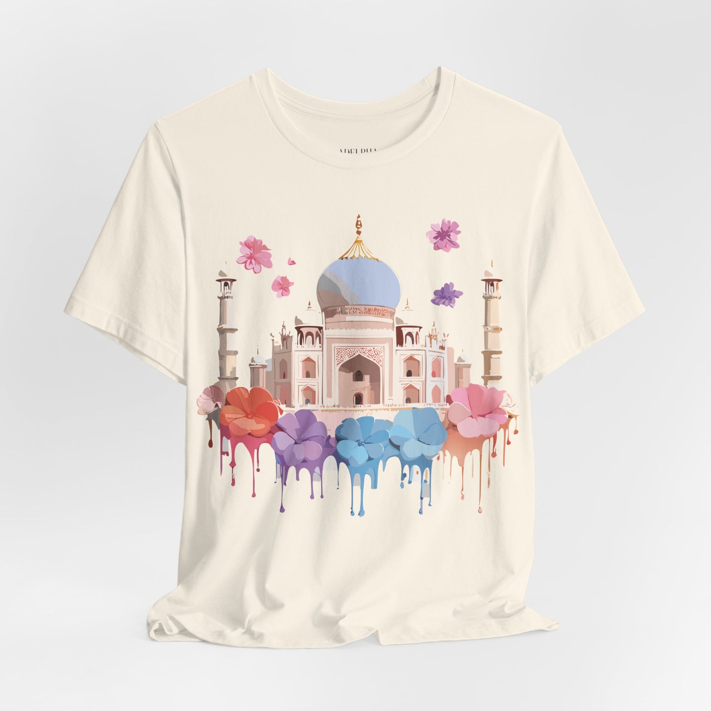 Natural Cotton Tee Shirt - Taj Mahal, India Printify