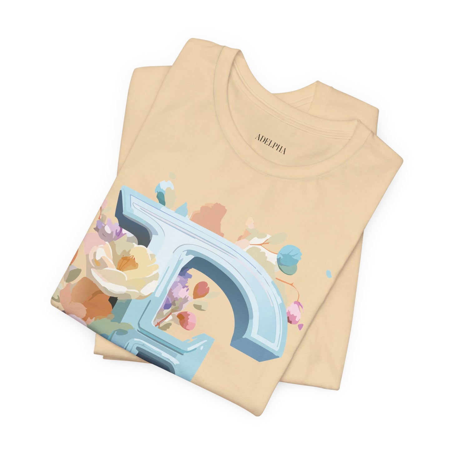 Natural Cotton Tee Shirt - Letters Collection - E Printify