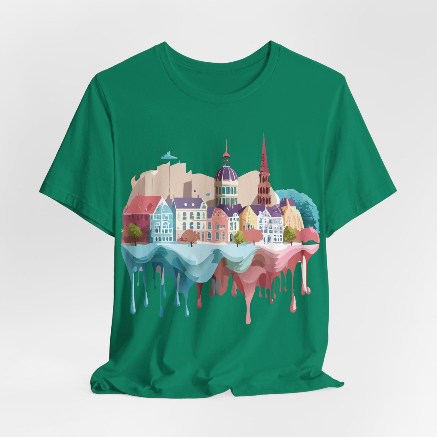 Natural Cotton Tee Shirt - Beautiful Places Collection - Warnemünde and Rostock - Germany Printify