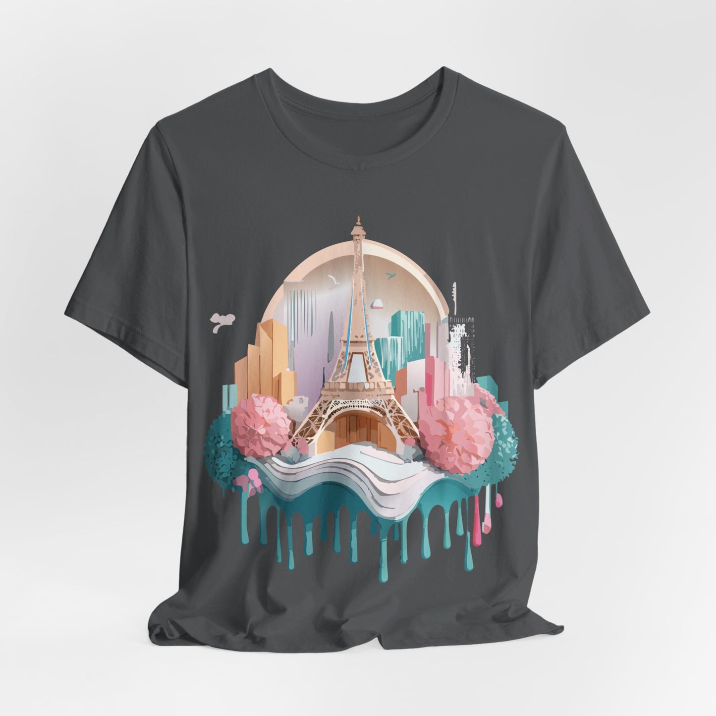 Natural Cotton Tee Shirt - Beautiful Places Collection - Paris Printify