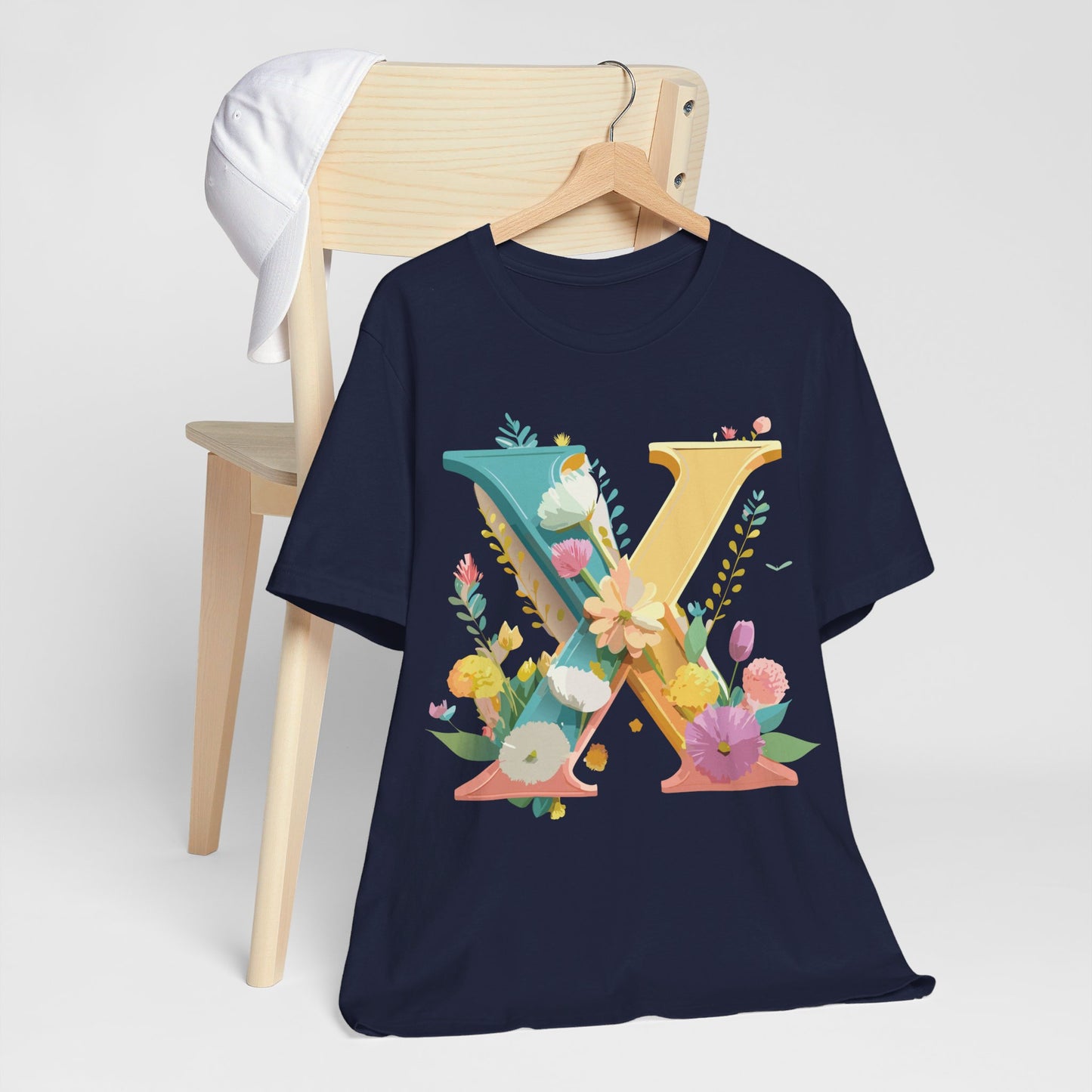 Natural Cotton Tee Shirt - Letters Collection - X Printify