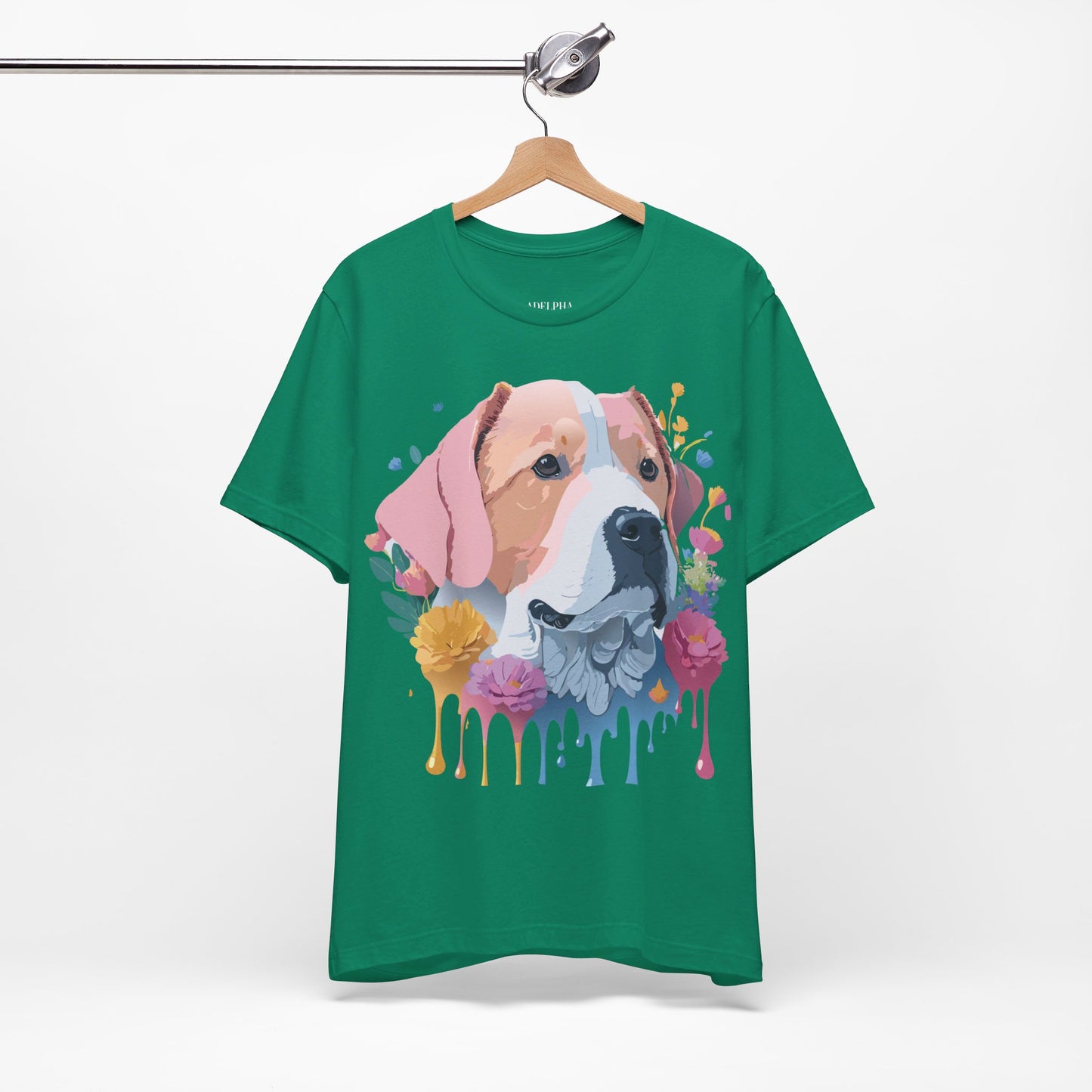 Natural Cotton Tee Shirt with Dog Printify
