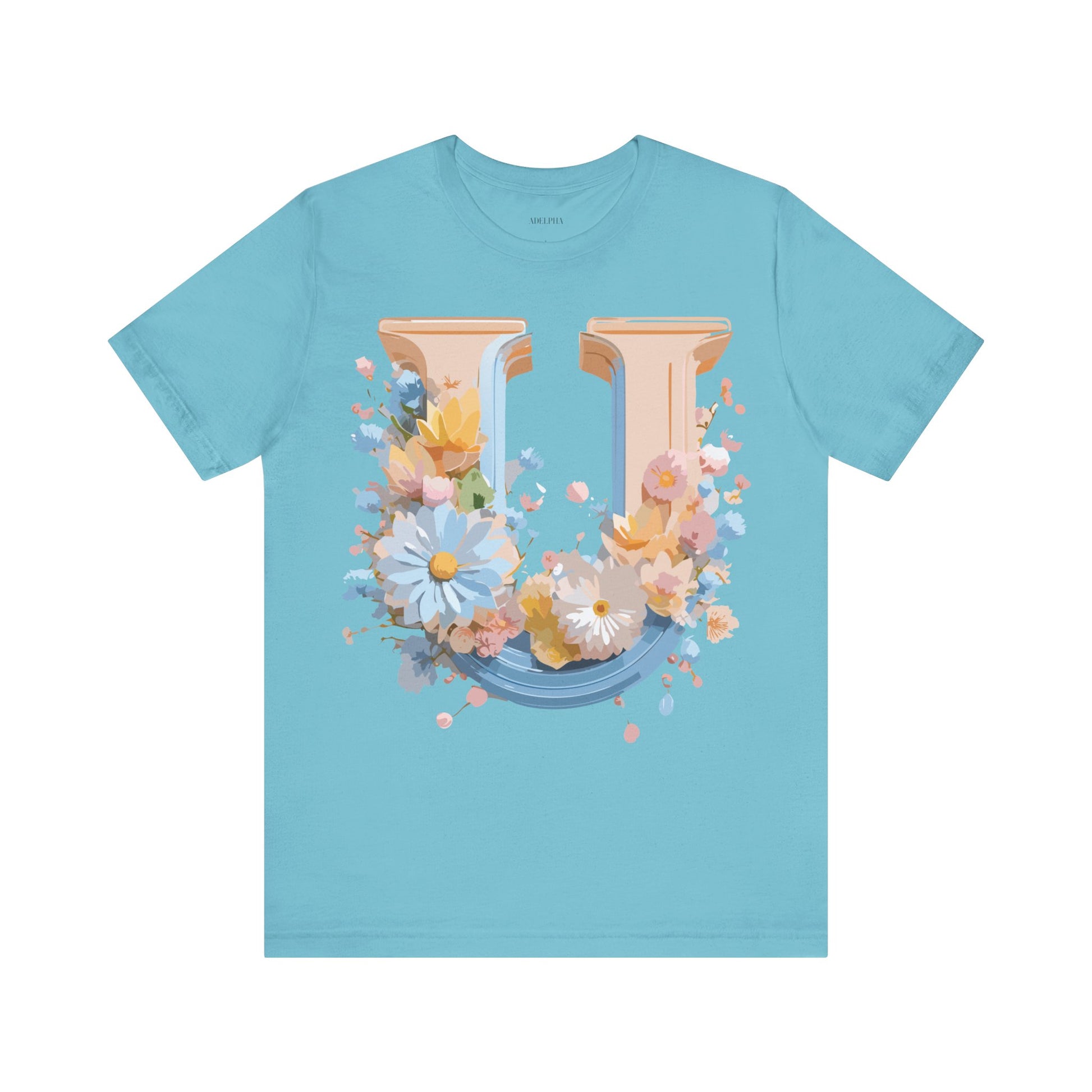Natural Cotton Tee Shirt - Letters Collection - U Printify