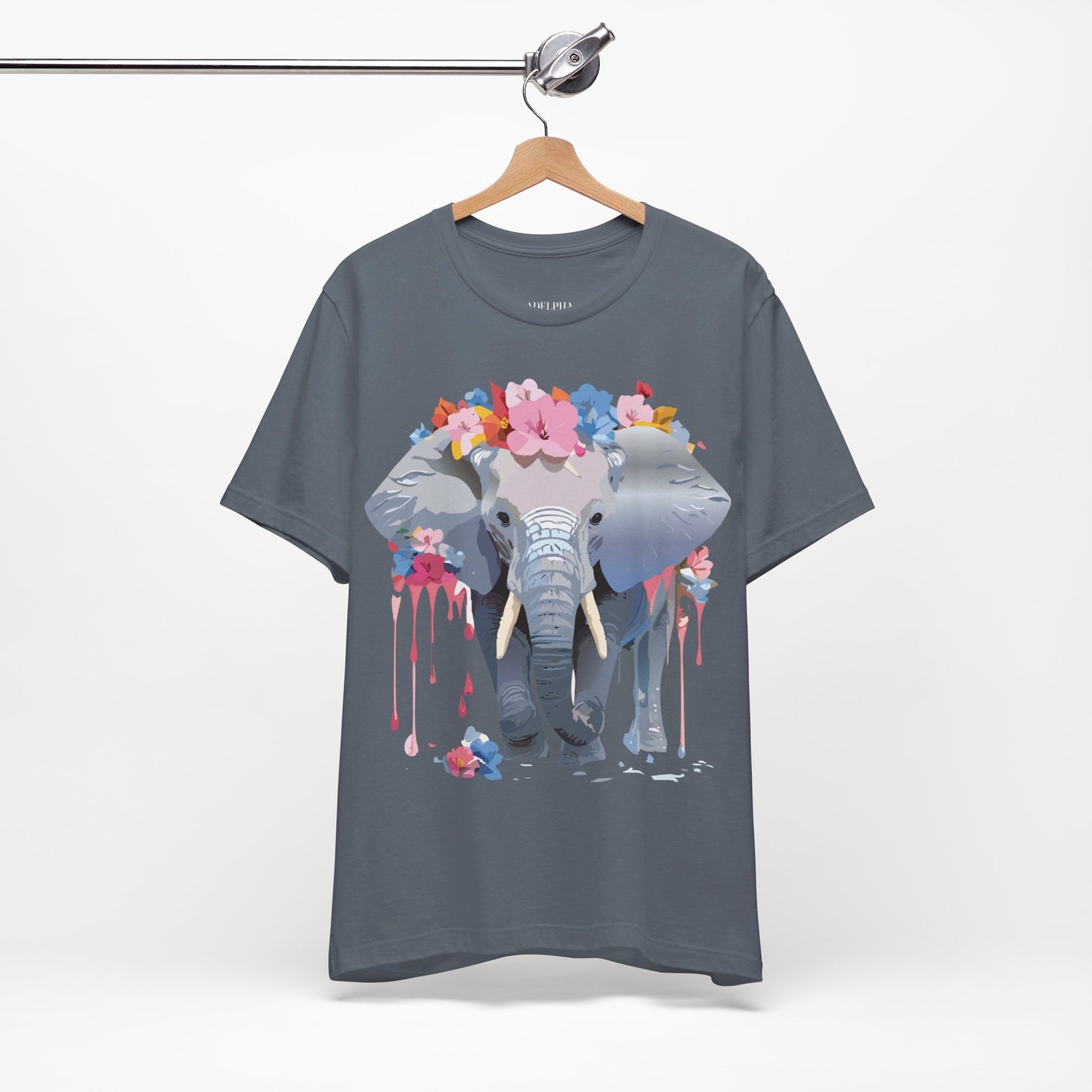 Natural Cotton Tee Shirt with Elephant Printify
