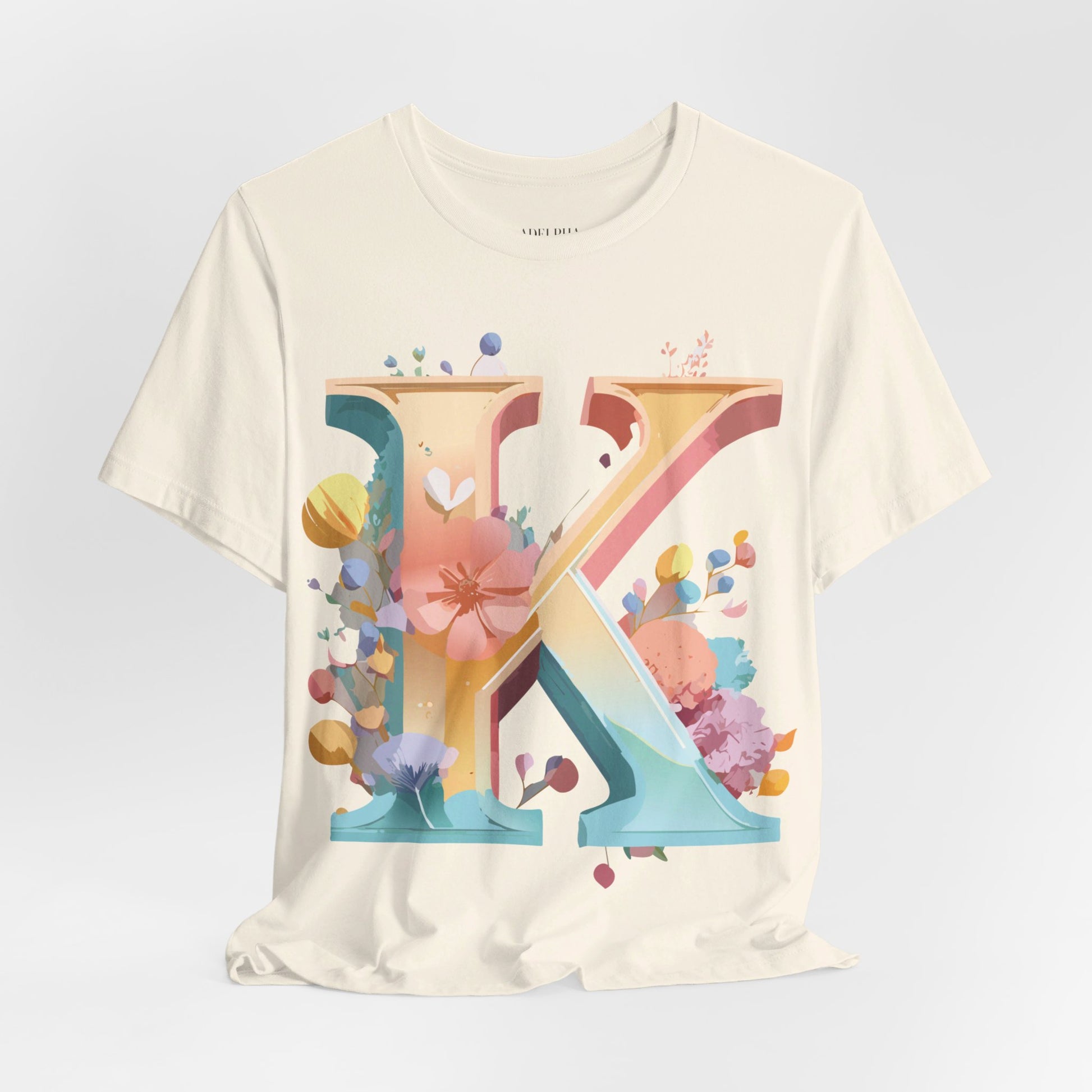 Natural Cotton Tee Shirt - Letters Collection - K Printify