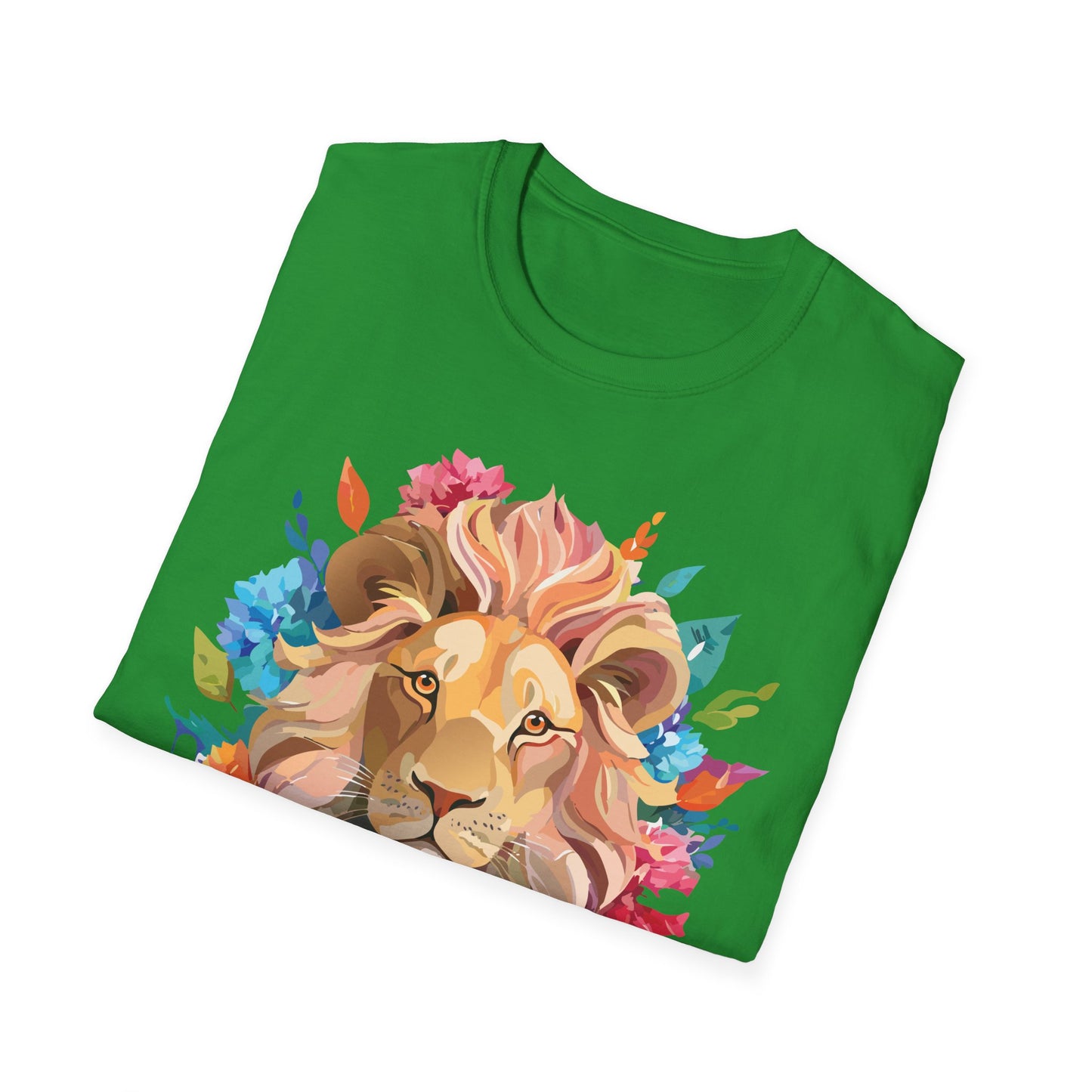 Lion Shirt, Shirt with Lion, Floral Lion Tee, Shirt with Animals