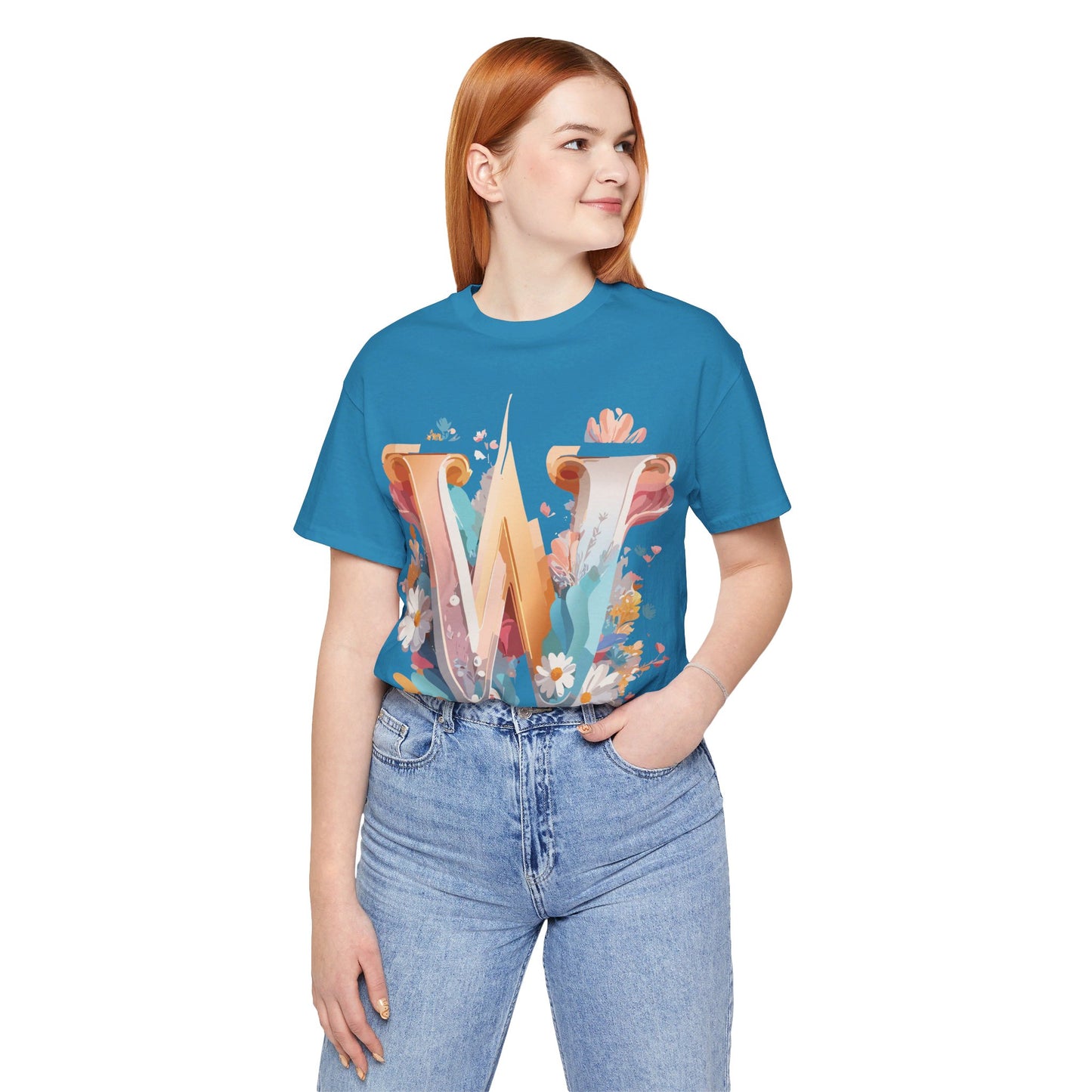Natural Cotton Tee Shirt - Letters Collection - W Printify