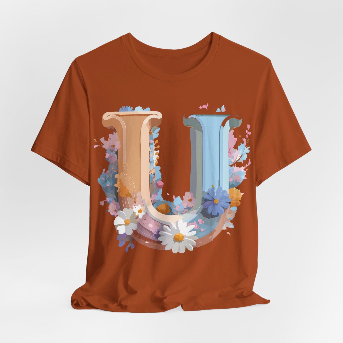 Natural Cotton Tee Shirt - Letters Collection - U Printify