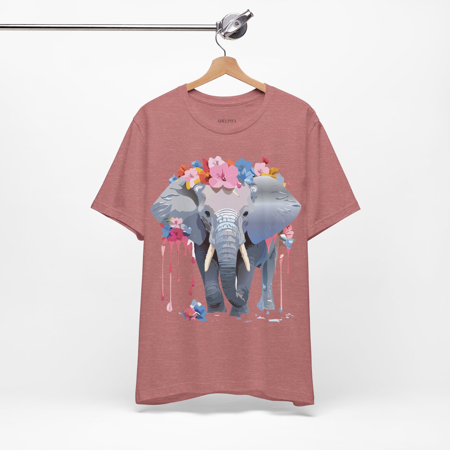 Natural Cotton Tee Shirt with Elephant Printify