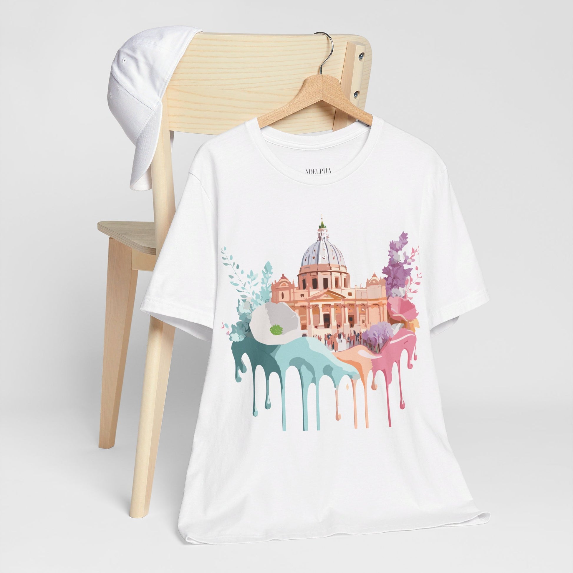 Natural Cotton Tee Shirt - Beautiful Places Collection - Rome Printify