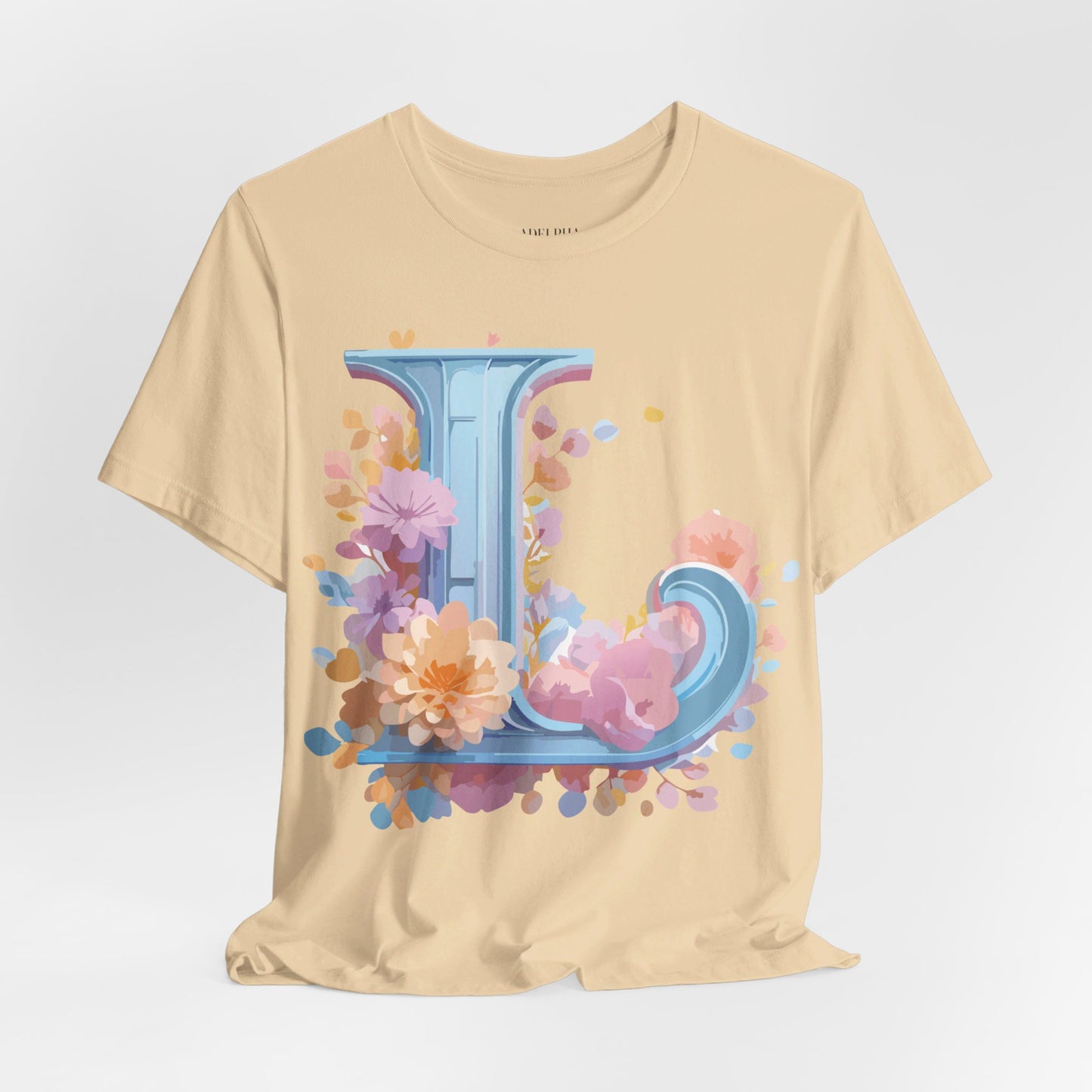Natural Cotton Tee Shirt - Letters Collection - L Printify