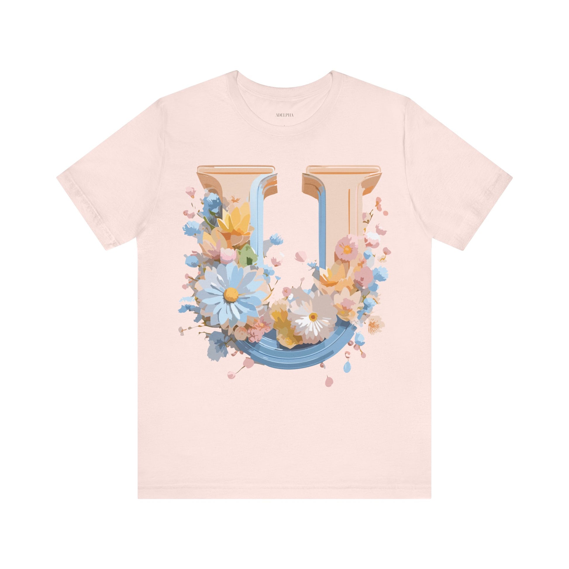 Natural Cotton Tee Shirt - Letters Collection - U Printify