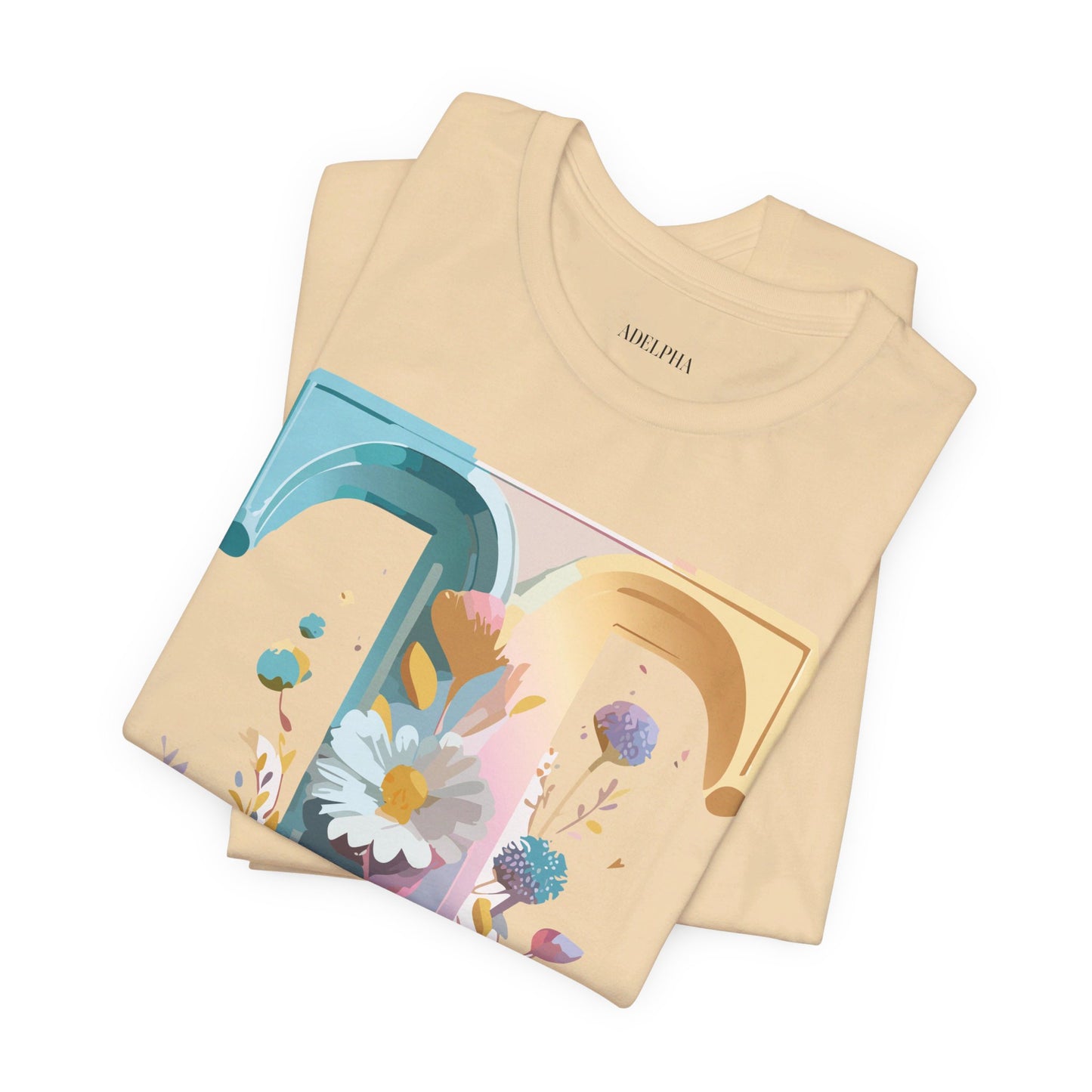 Natural Cotton Tee Shirt - Letters Collection - T Printify